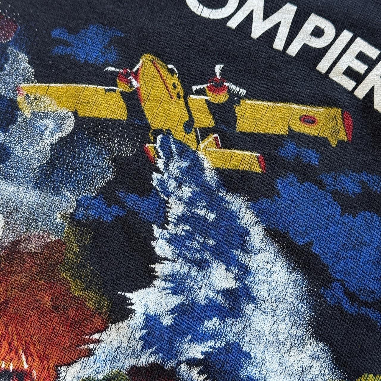 Black French Fire Fighters 90s Vintage Graphic Sweatshirt - XS Mens Womens 8