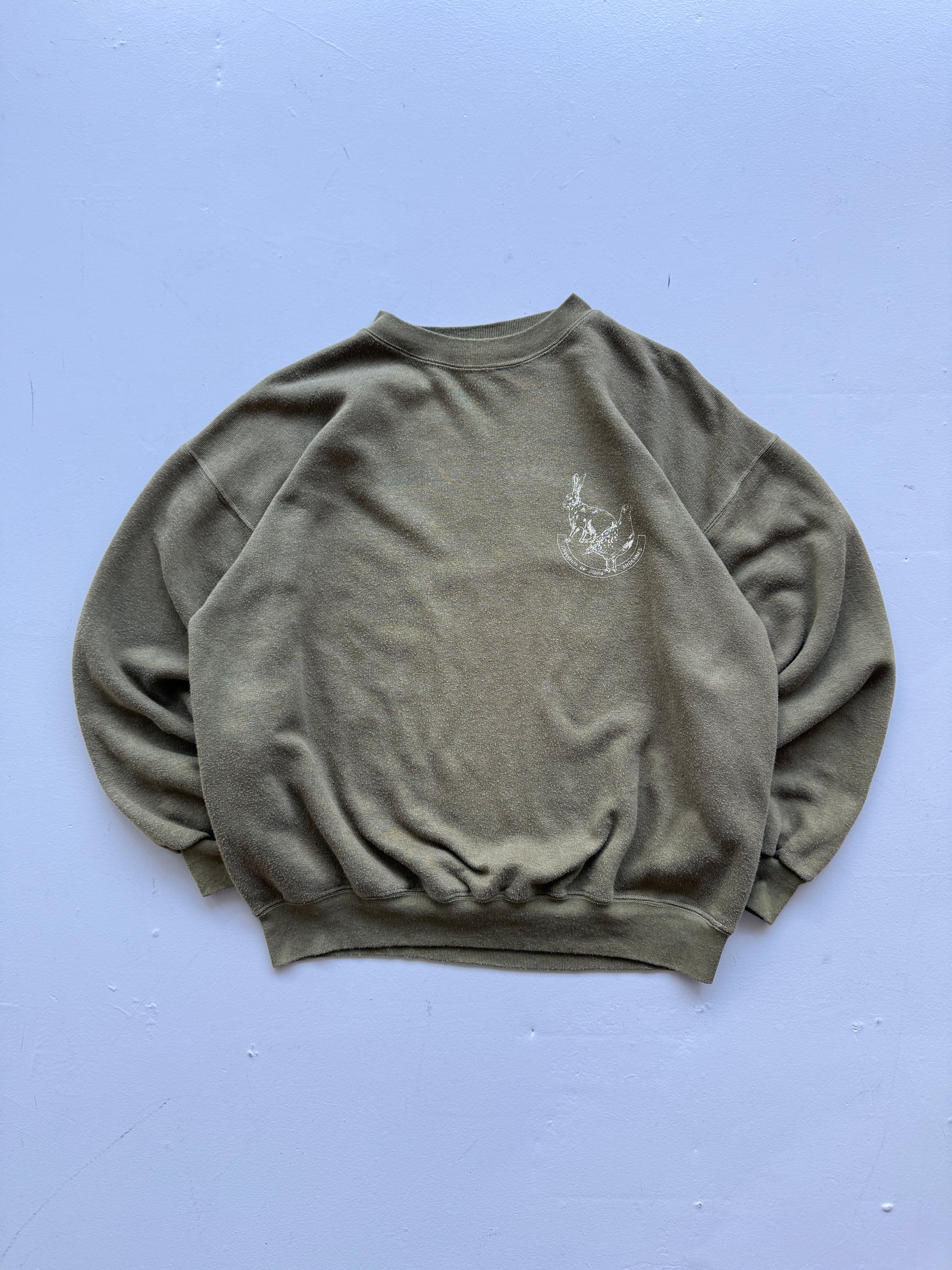 Green Hunting 90's Vintage Sweatshirt Jumper - Small