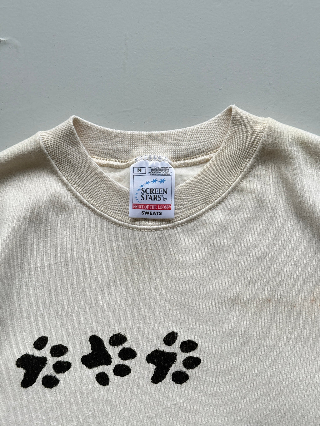 Beige Wire Fox Terrier 90's Vintage Graphic Novelty Sweatshirt Jumper - Medium