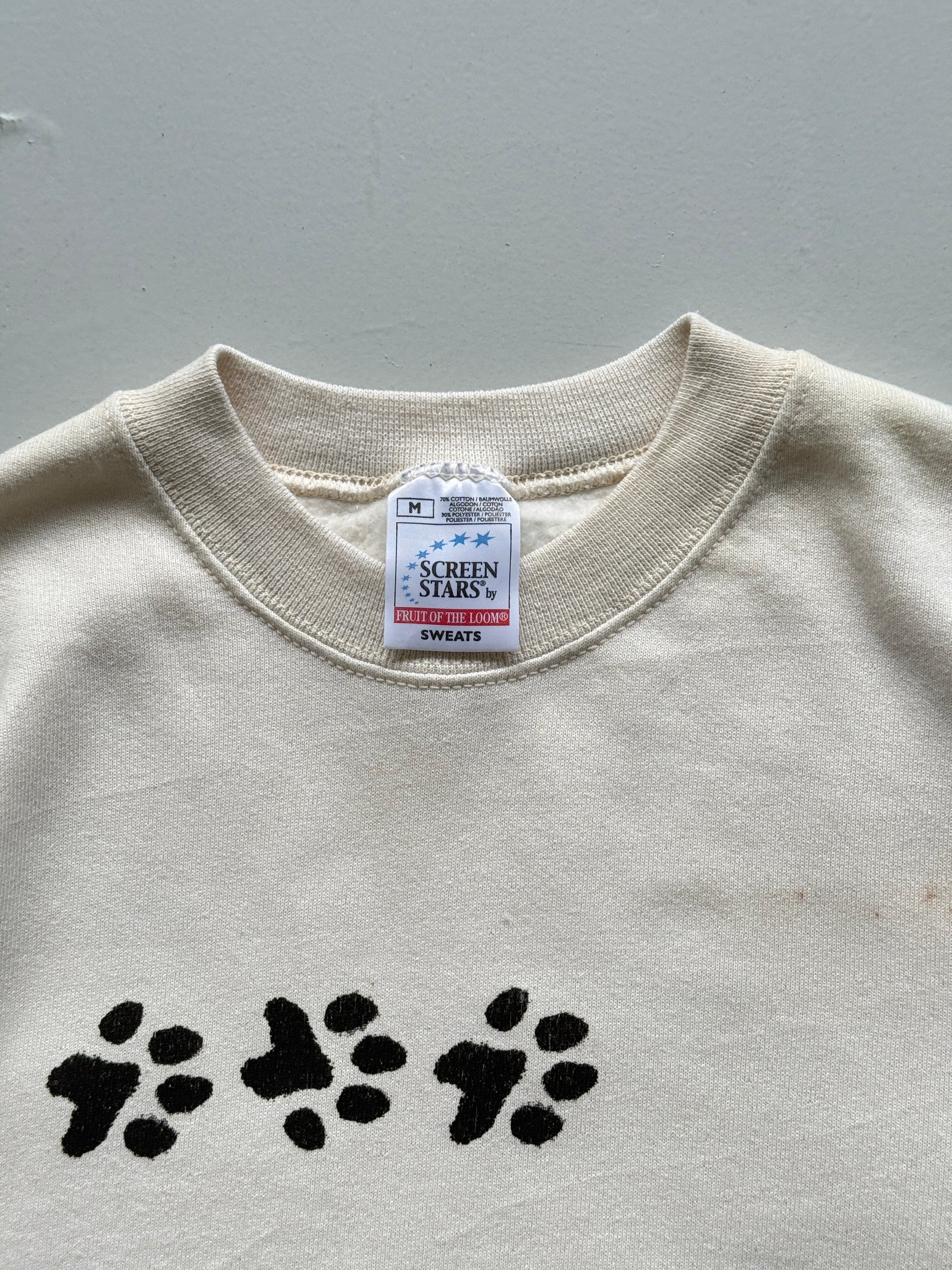 Beige Wire Fox Terrier 90's Vintage Graphic Novelty Sweatshirt Jumper - Medium