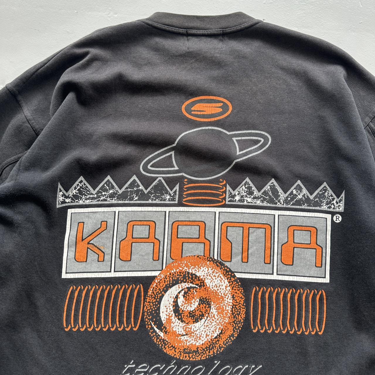 Faded Grey Karma Techno 90’s Vintage Graphic Sweatshirt - XL