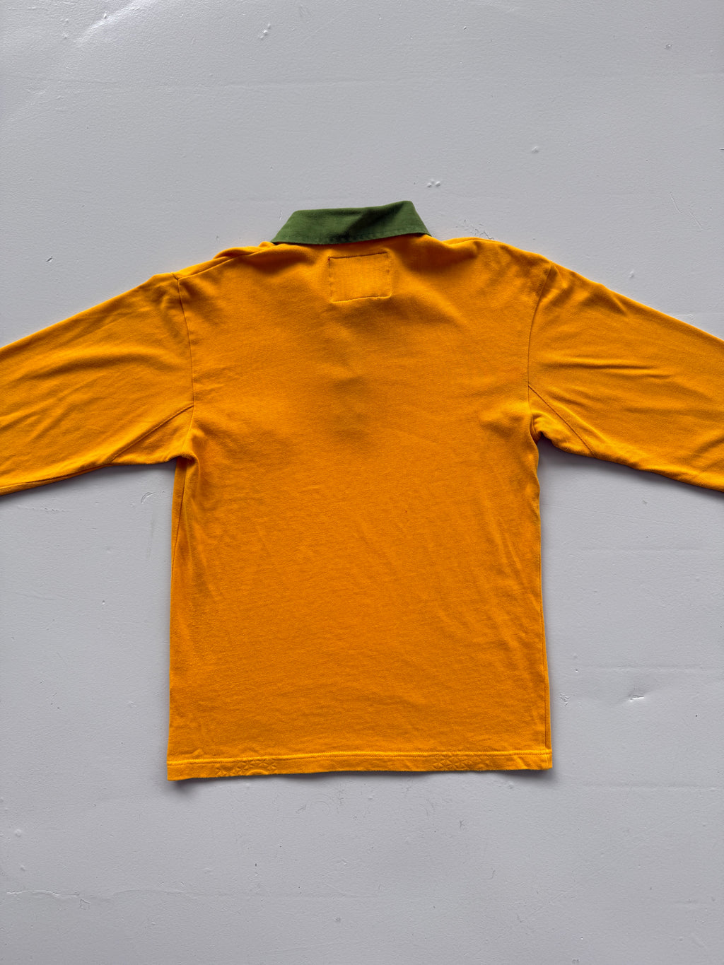 Yellow Australia 90's Vintage Cotton Traders Long Sleeve Rugby Jersey - Small