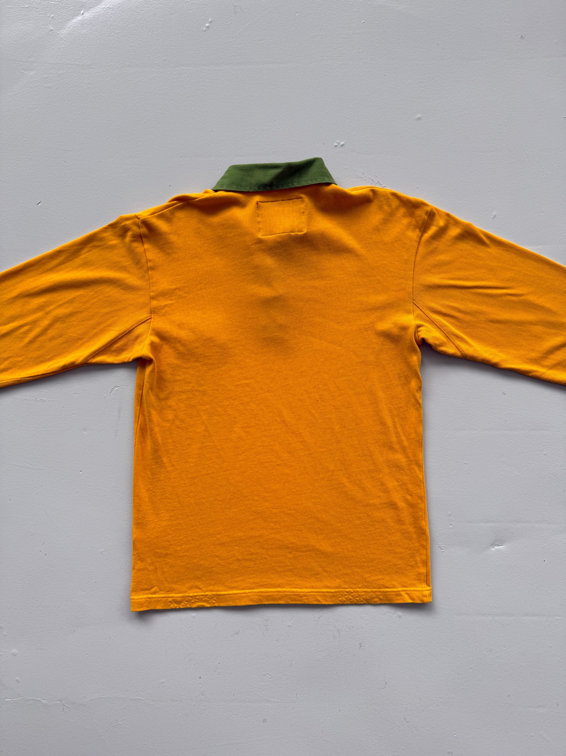 Yellow Australia 90's Vintage Cotton Traders Long Sleeve Rugby Jersey - Small