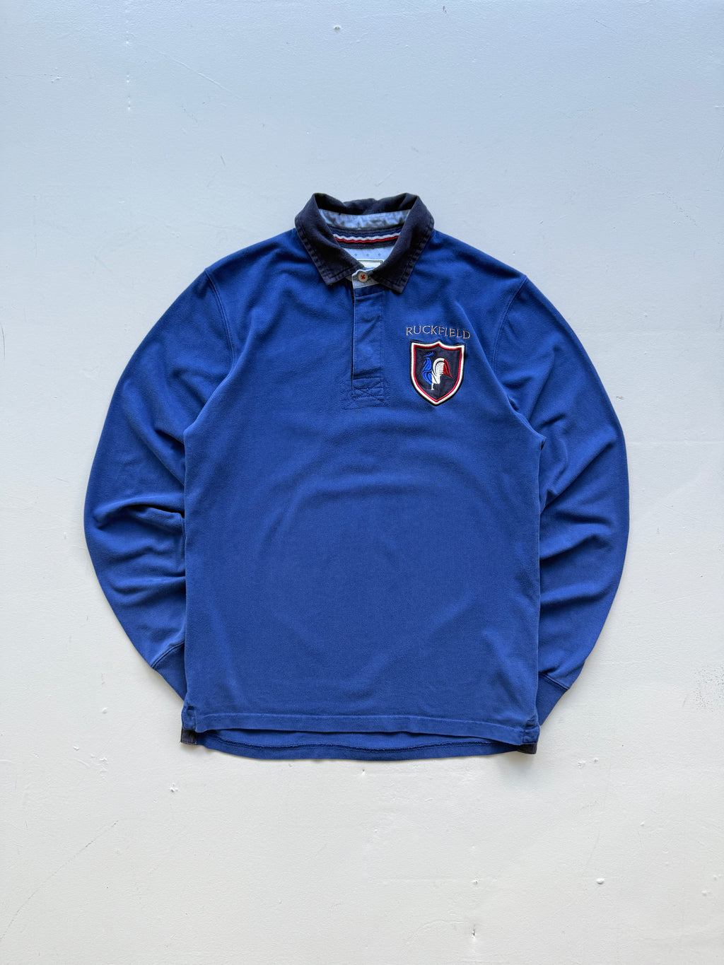 Blue France 00's Vintage Long Sleeve Polo Jersey - Medium
