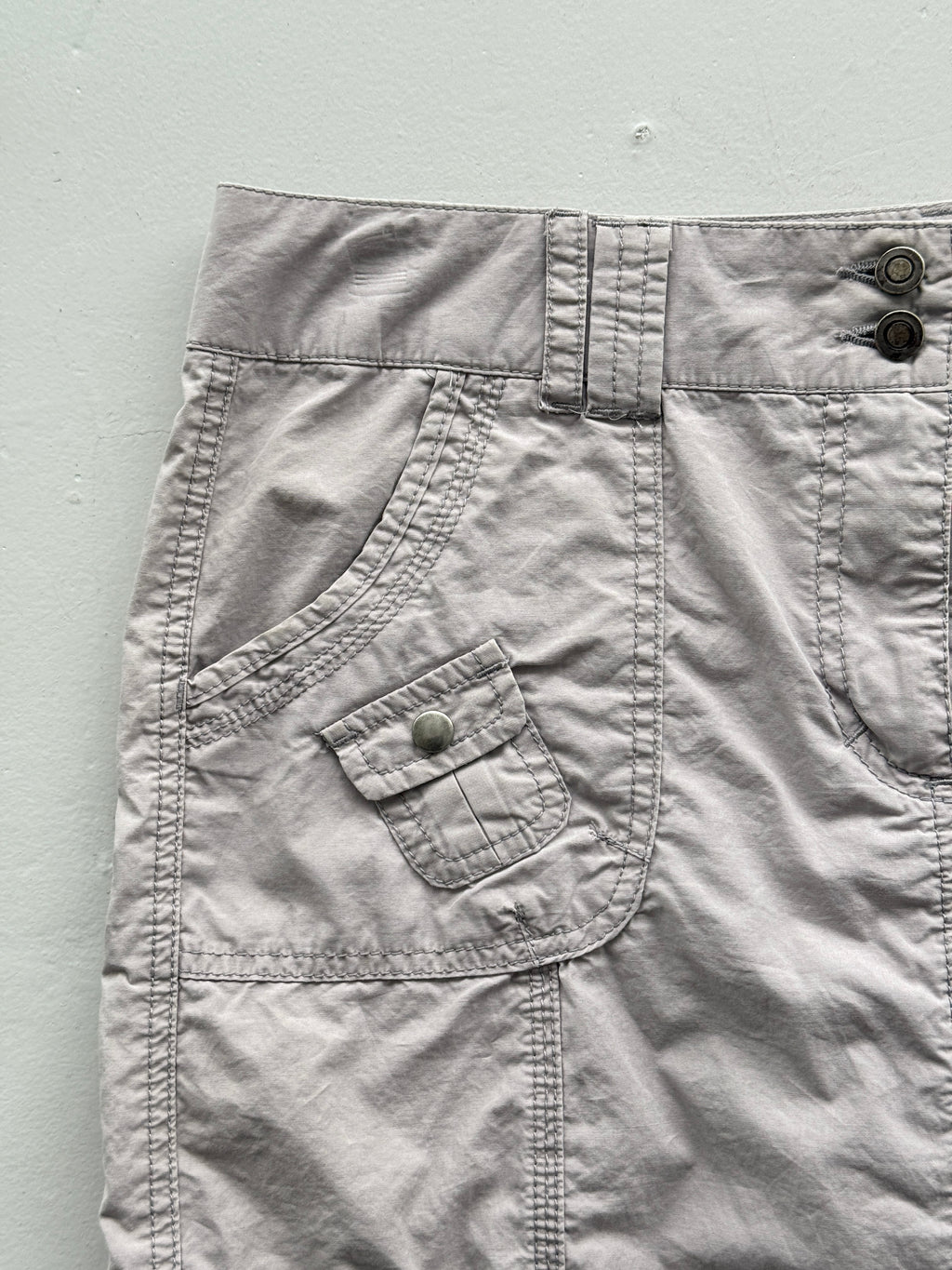 Grey Just for You 00's Vintage Y2K Cargo Mini Skirt - Large
