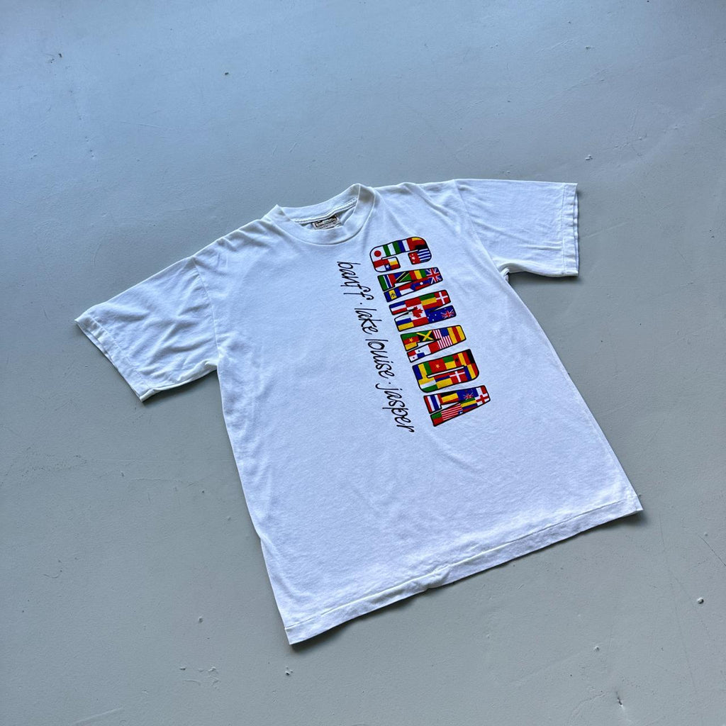 White Canada Tourist Vintage 90's T-shirt - Large