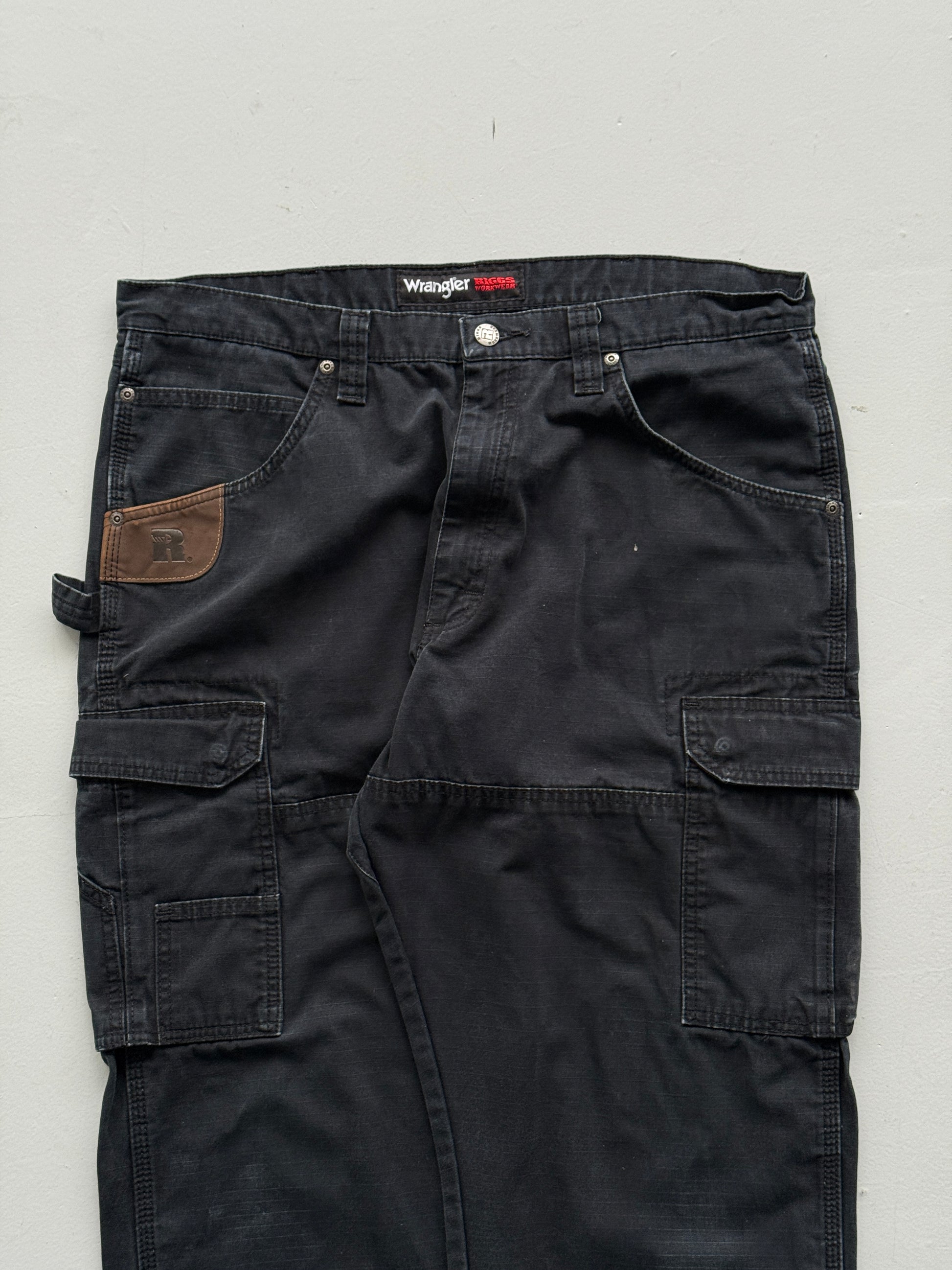 Black Wrangler 00's Vintage Canvas Carpenter Pant Trousers - W36 x L30