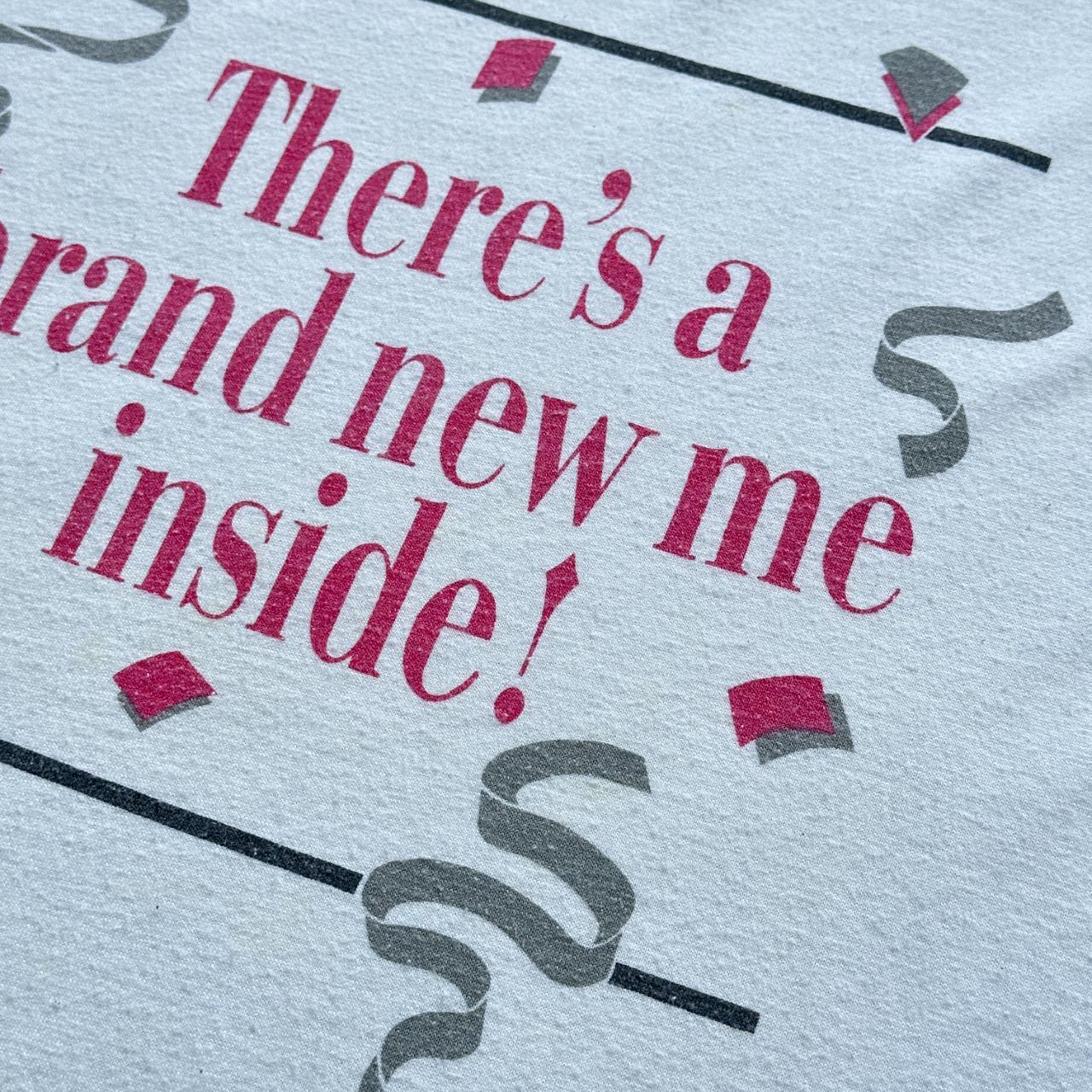 White Brand New Inside Me Slogan Vintage 90's T-shirt - XL