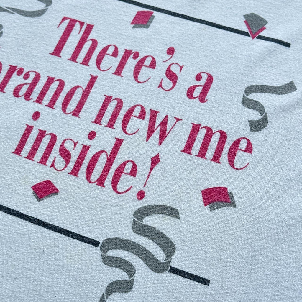White Brand New Inside Me Slogan Vintage 90's T-shirt - XL