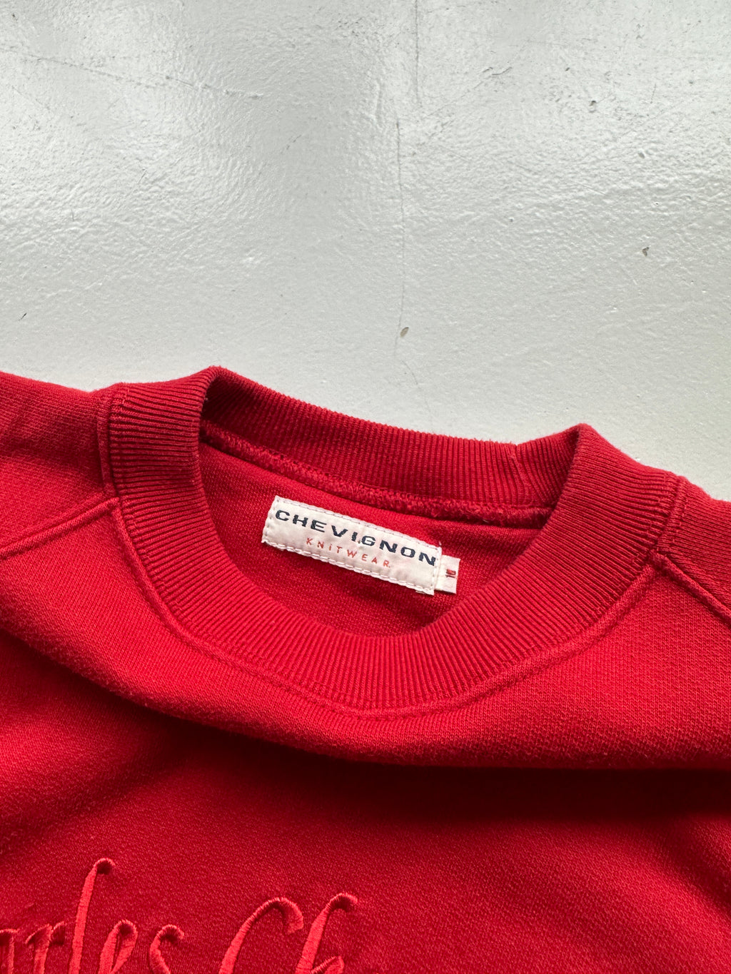 Red Chevignon Vintage Sweatshirt 90's Crewneck - Women's 8