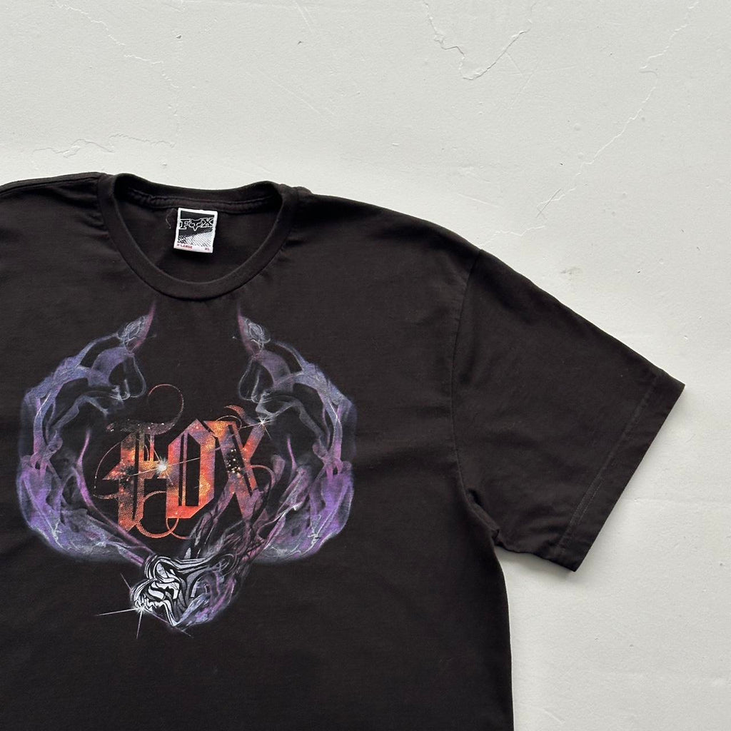 Black Fox Racing Y2K 00s Vintage Graphic T-Shirt - XL