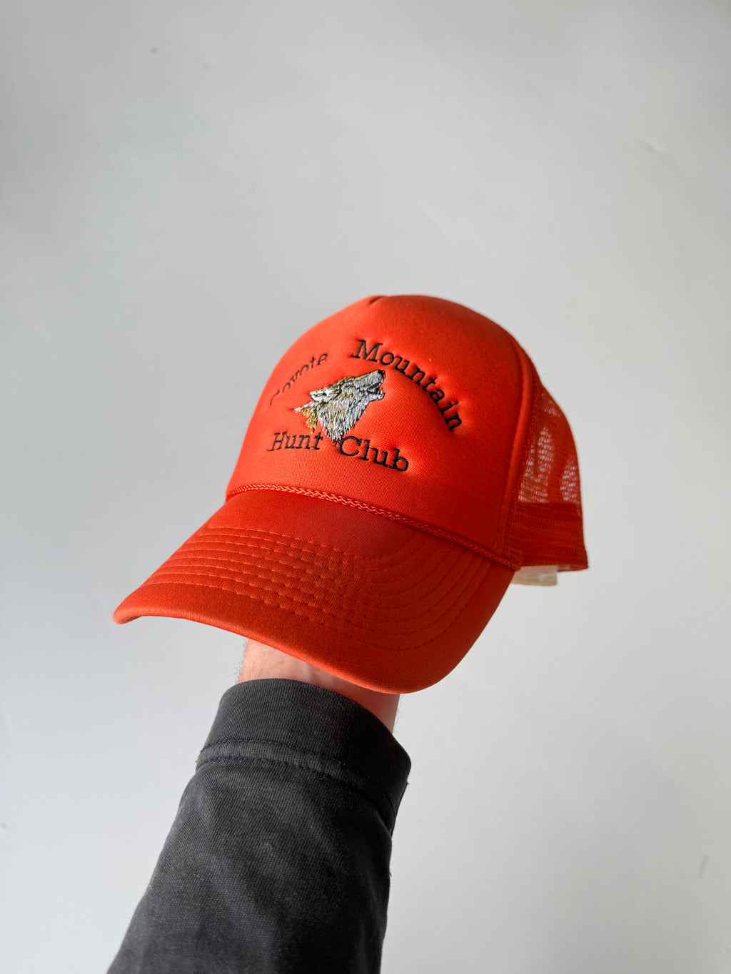 Orange Coyote Mountain Hunt Club Vintage Foam and Mesh SnapBack Trucker Cap