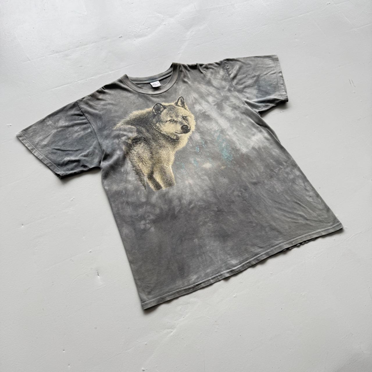 Faded Grey Wolf 90s Vintage Graphic T-Shirt - XL