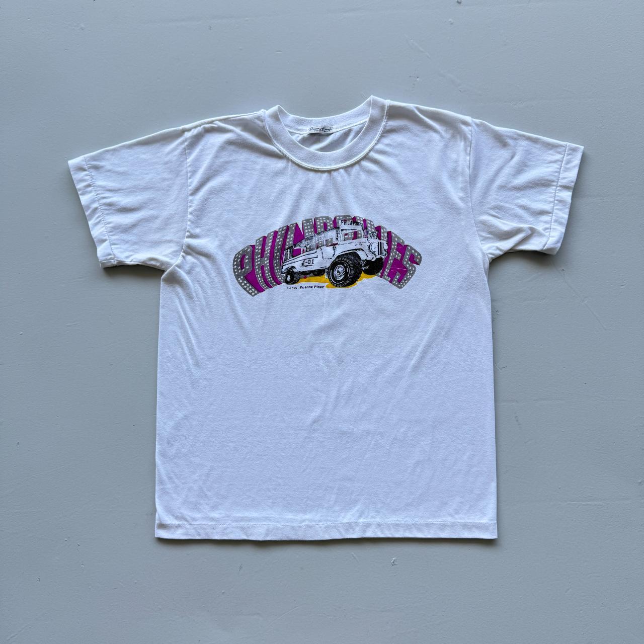 White Philippines Vintage 90s T-shirt - Small