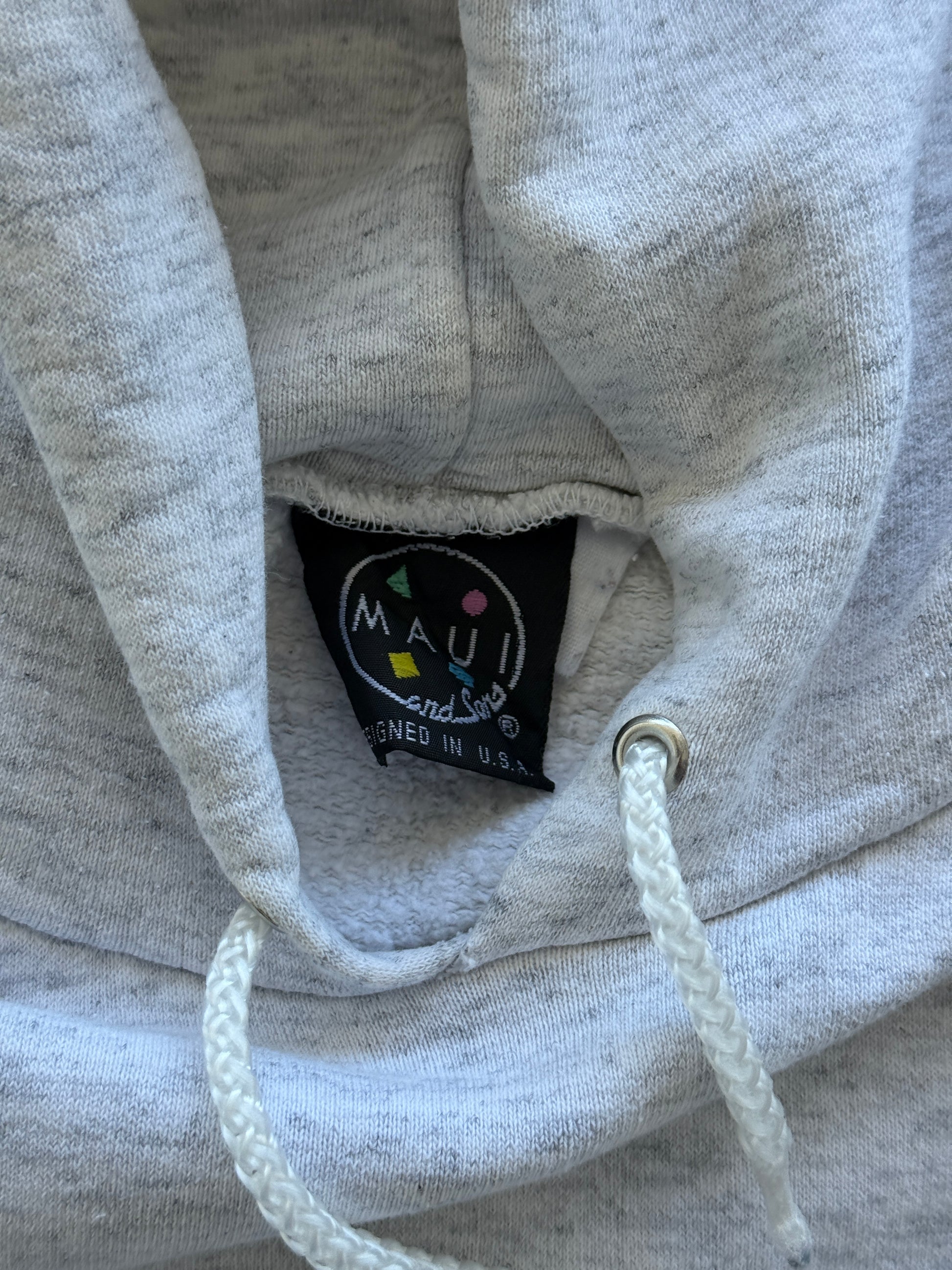 Grey Maui and Sons 00's Vintage Y2K Surfer Graphic Hoodie - Small
