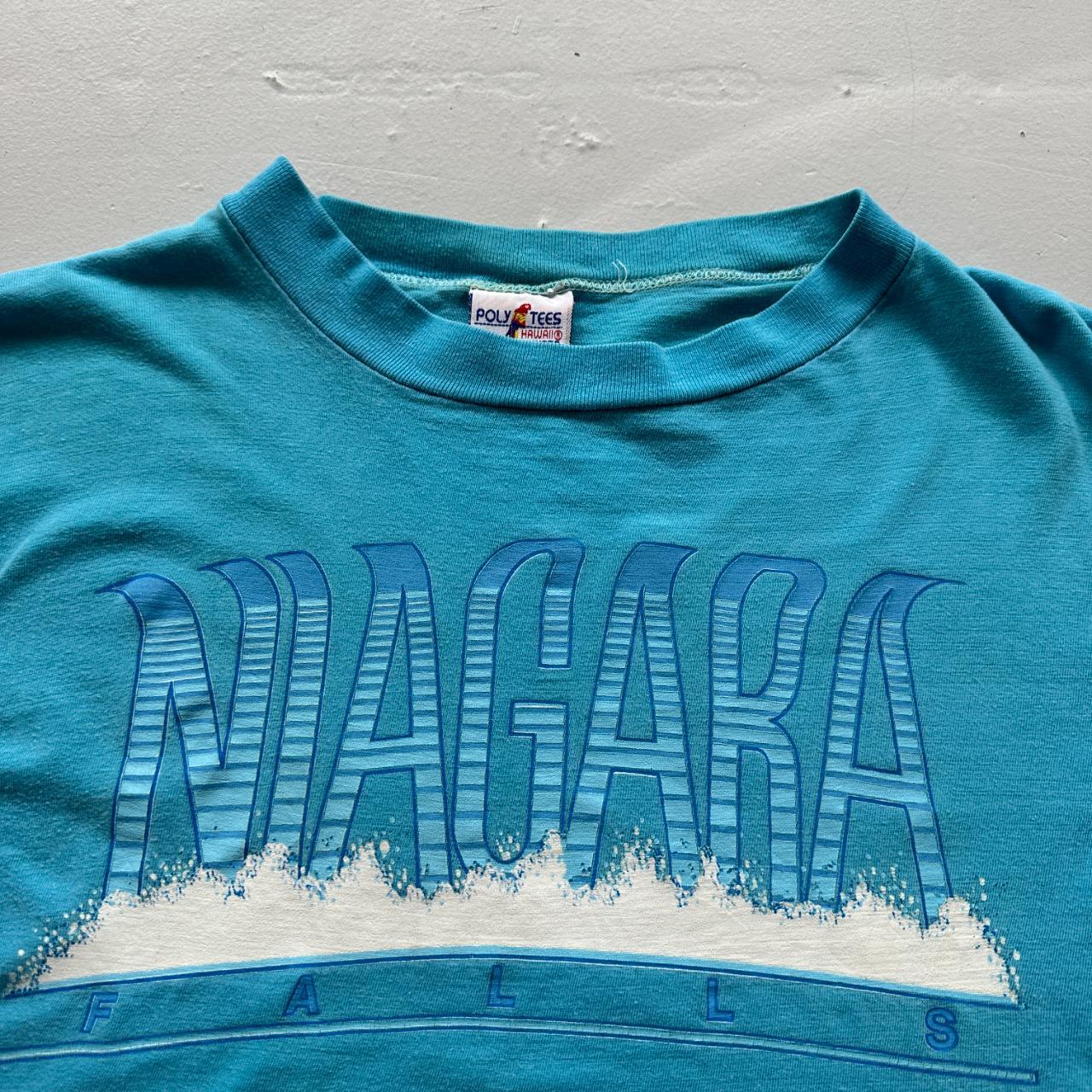 Aqua Blue Niagara Falls Canada 90s Vintage T-shirt - Small