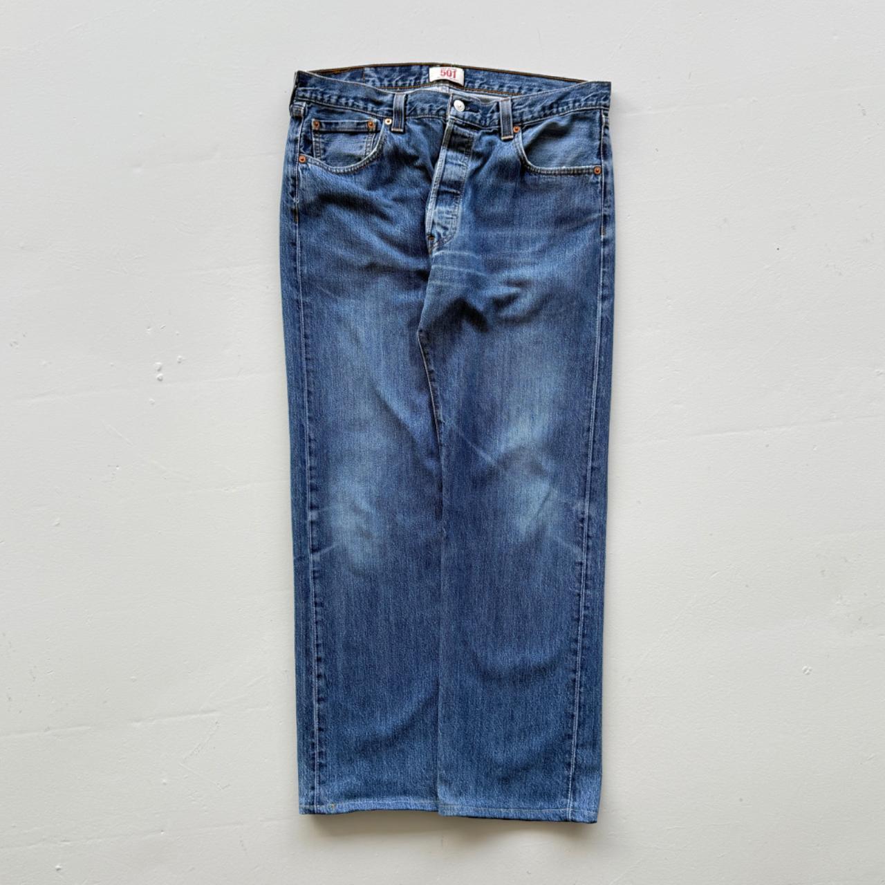 Blue Levi's 501 Denim 00's Vintage Jeans - 34” x 31”