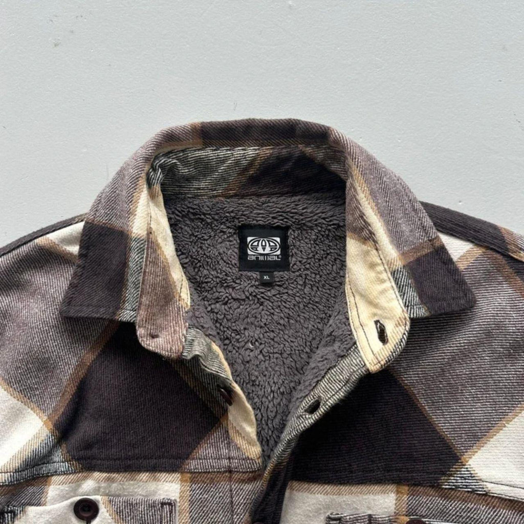 Animal Over-shirt Fleece 00s Y2K Surf-wear Jacket - Large