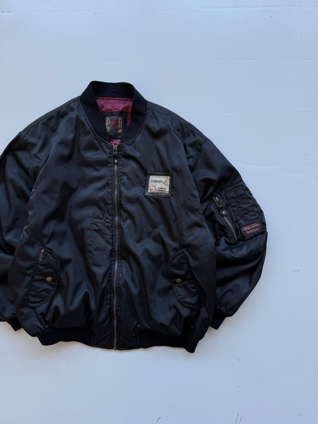 Black CWD 90's Vintage Bomber Jacket - Large