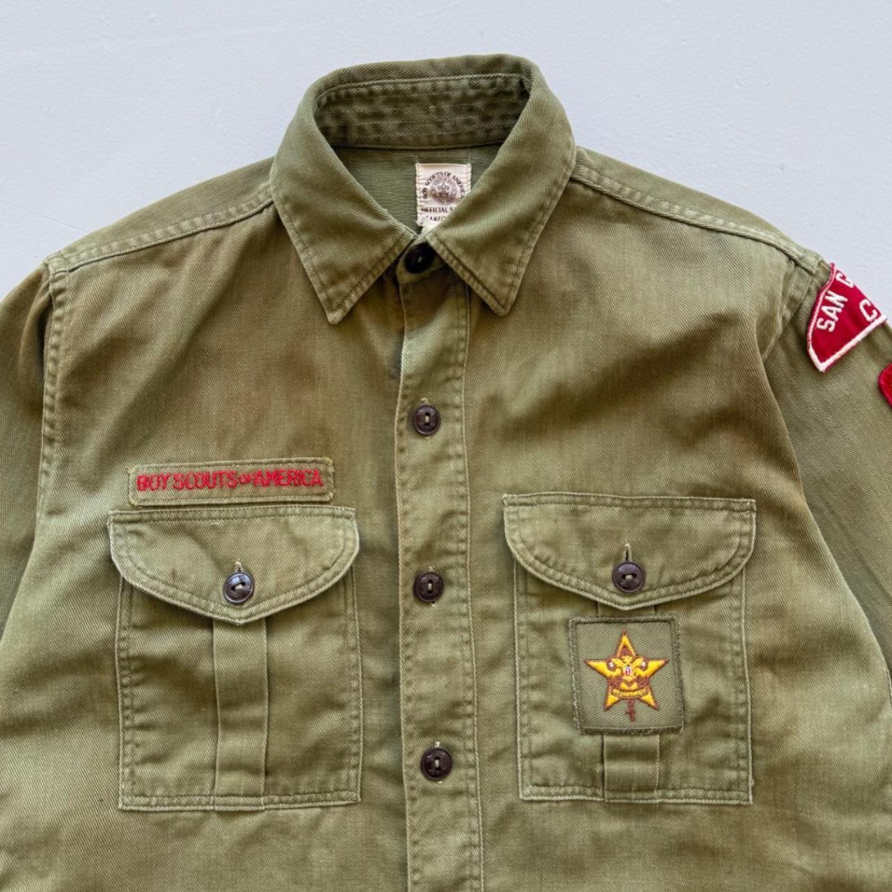 Khaki Boy Scouts Sanforized 60's Button-Up Shirt - Small (8)