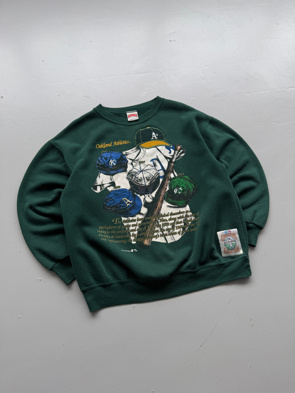 Nutmeg Mills Oakland Athletics Cooperstown 90's Vintage Sweatshirt - Large