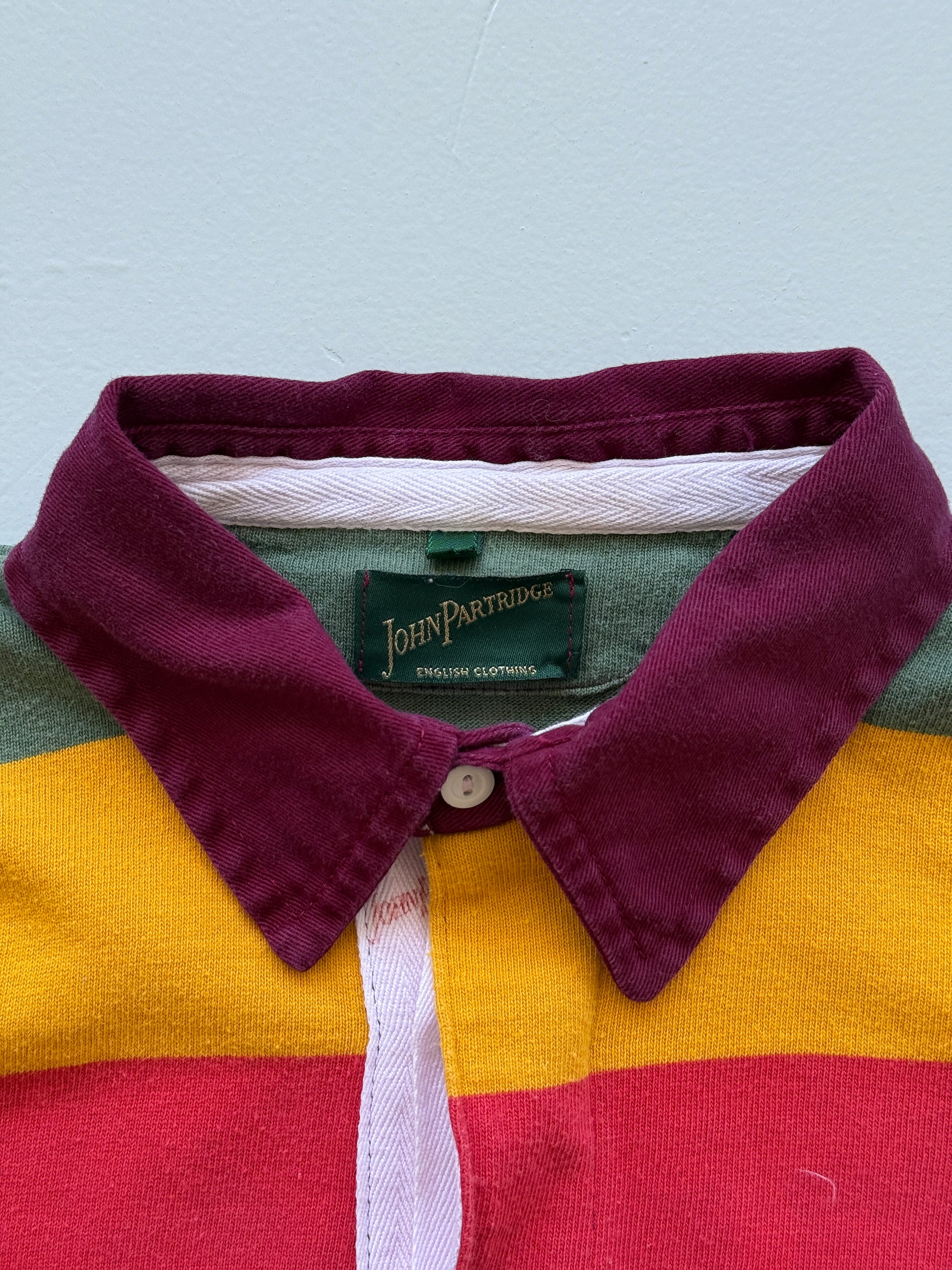 John Partridge English Clothing Striped Vintage Rugby Polo Shirt - Medium