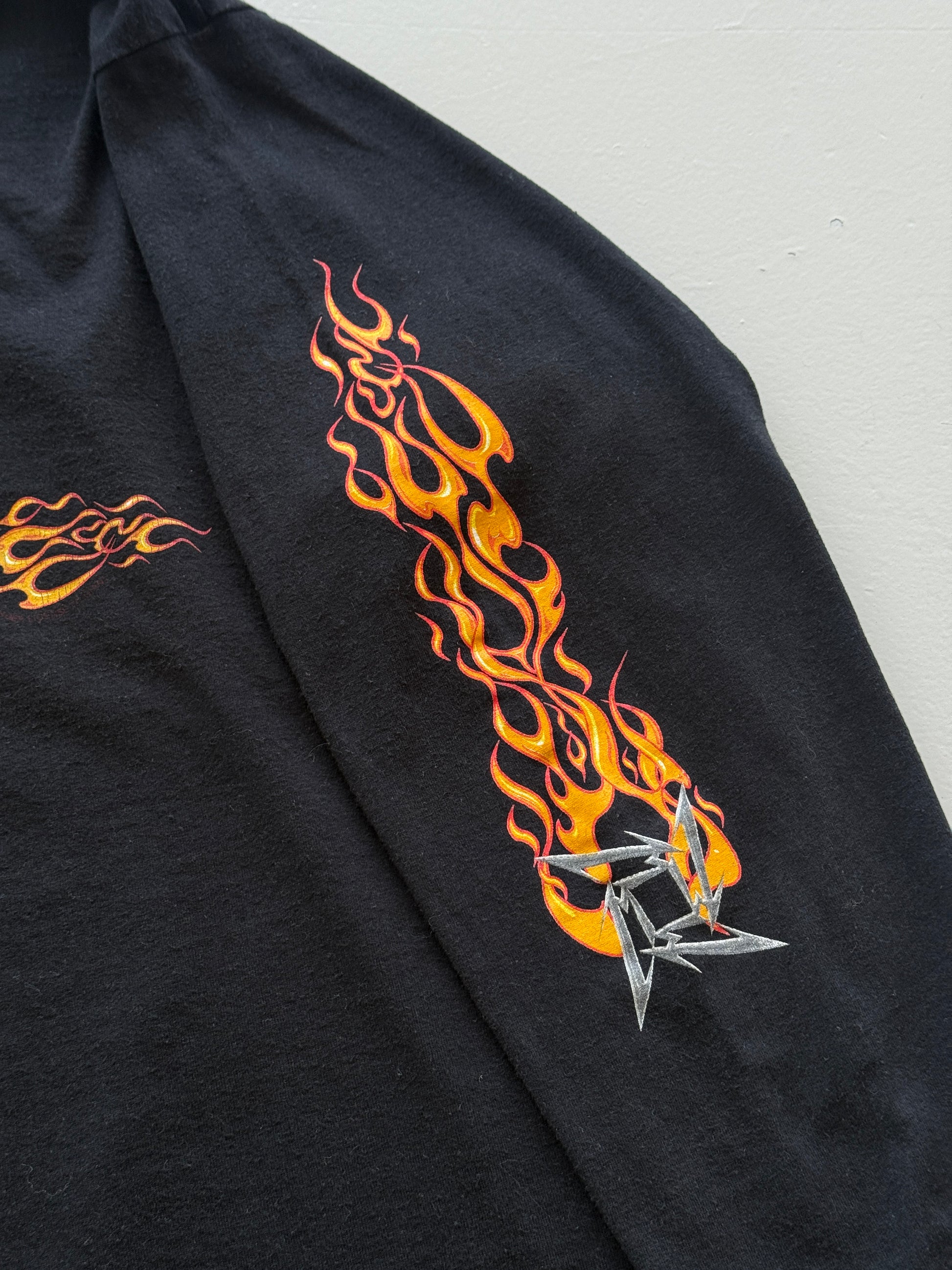 Black Metallica 00's Vintage Long Sleeve Graphic Band T-Shirt - Medium