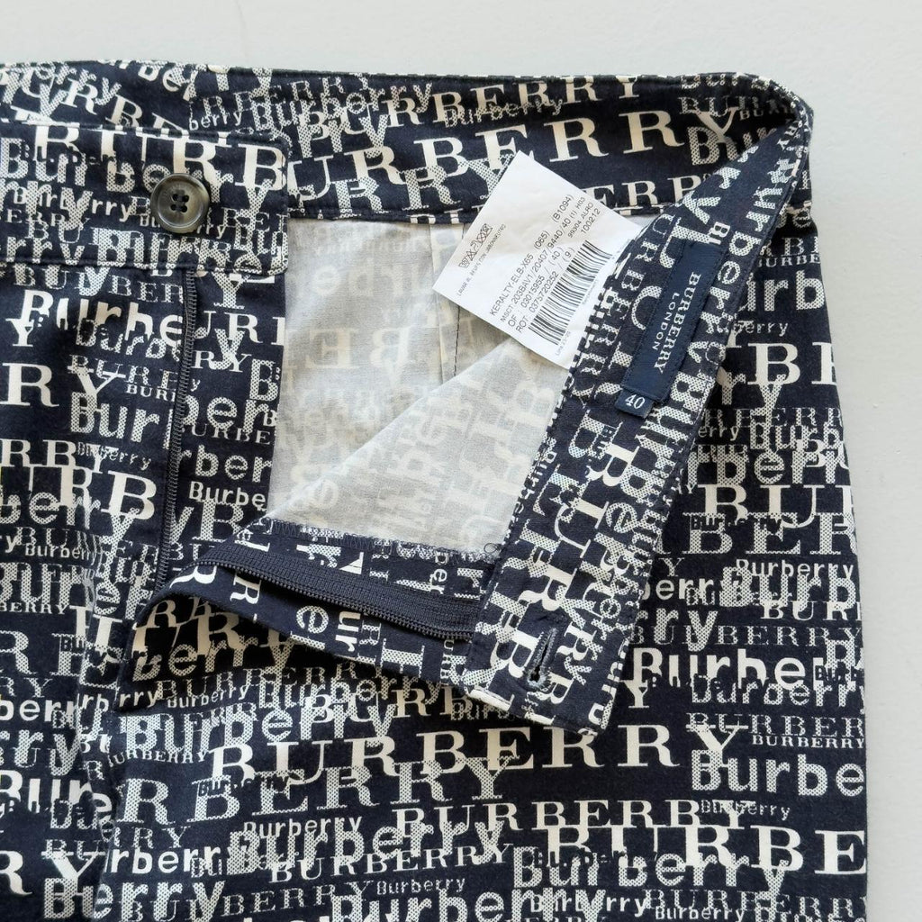 Black Burberry Cotton 90's Vintage Trousers/Capri - 31” x 30”