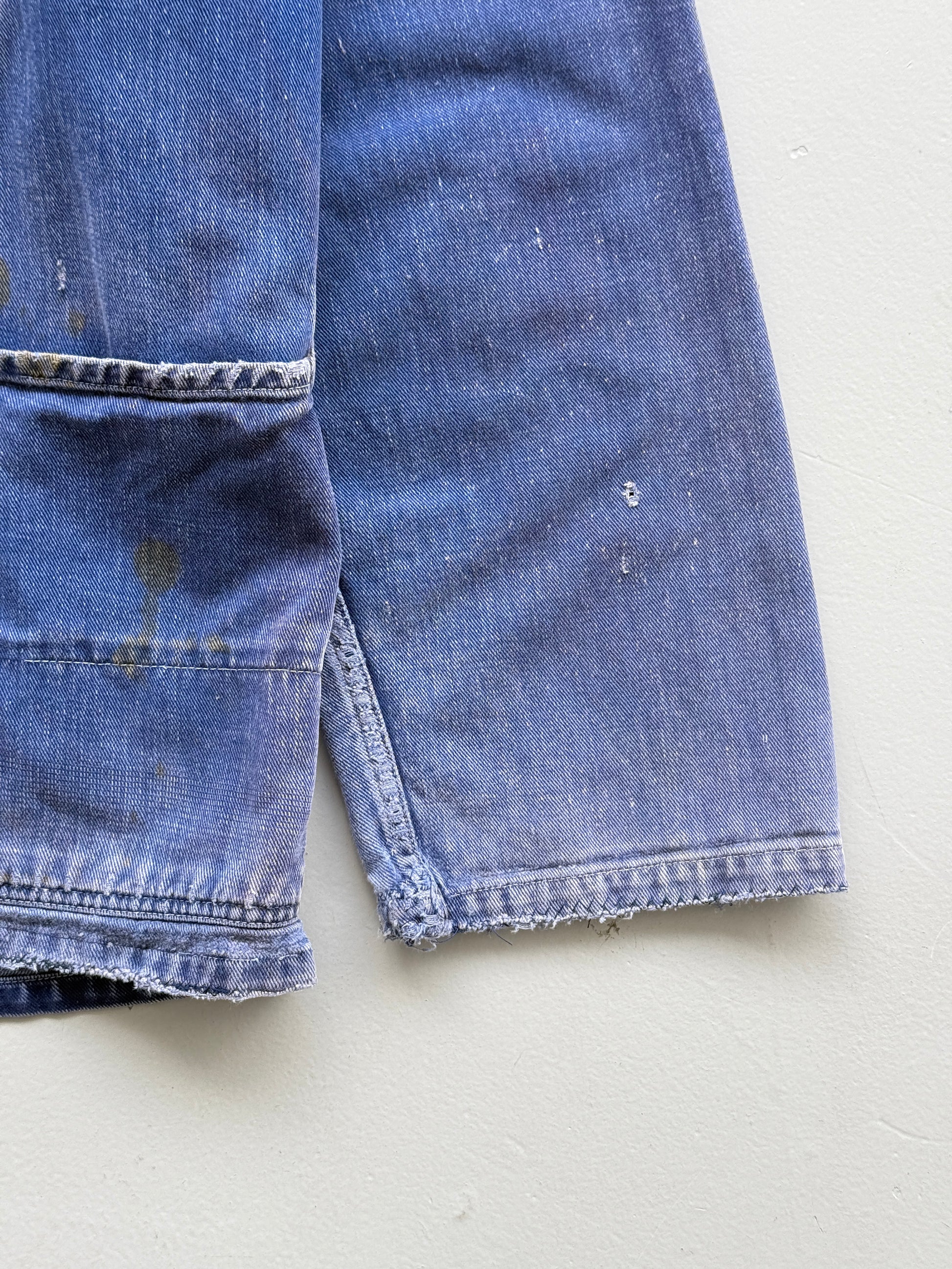 Thrashed Blue French 60's/70's Vintage Workwear Chore Jacket CH384 - Medium