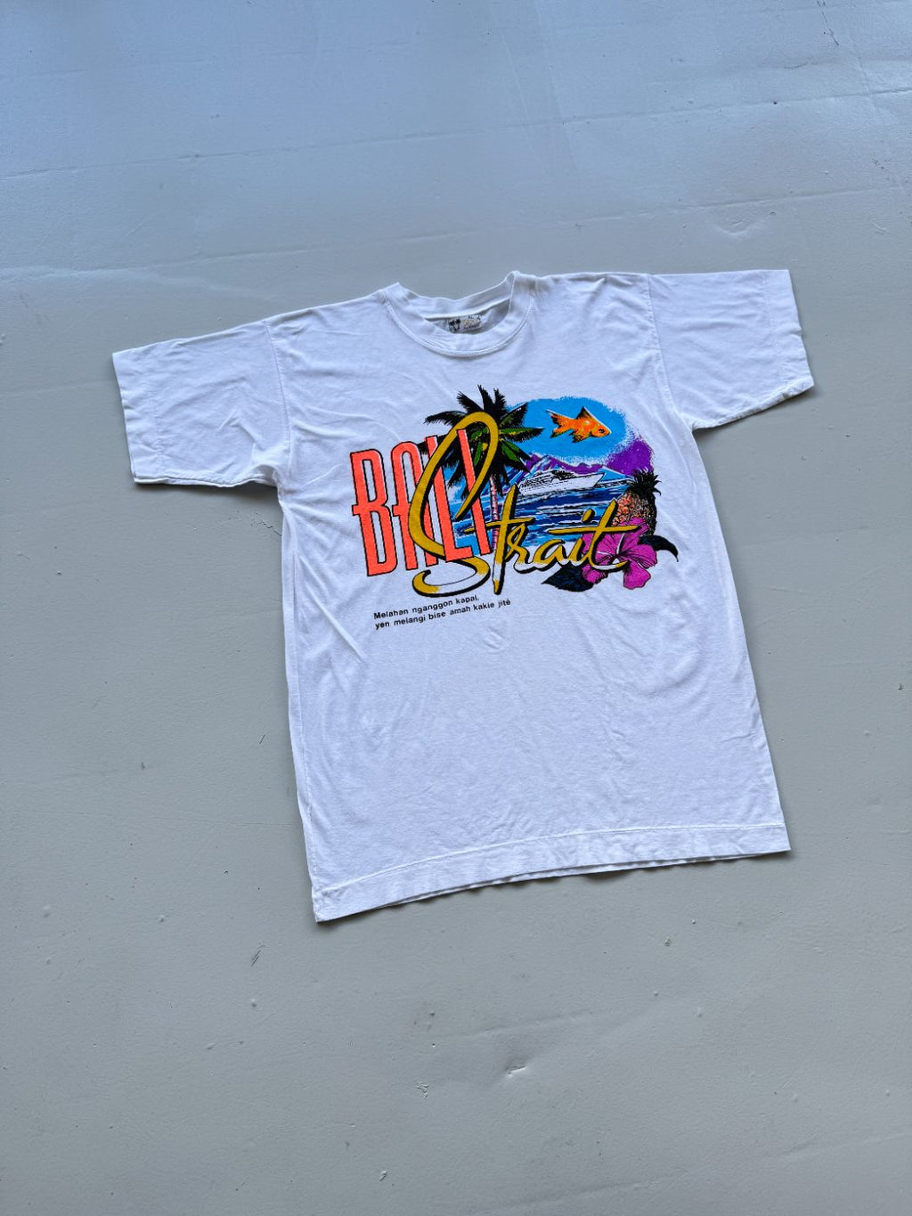 Bagus Bali Strait Tourist Graphic 90's Vintage Single Stitch T-Shirt - Medium
