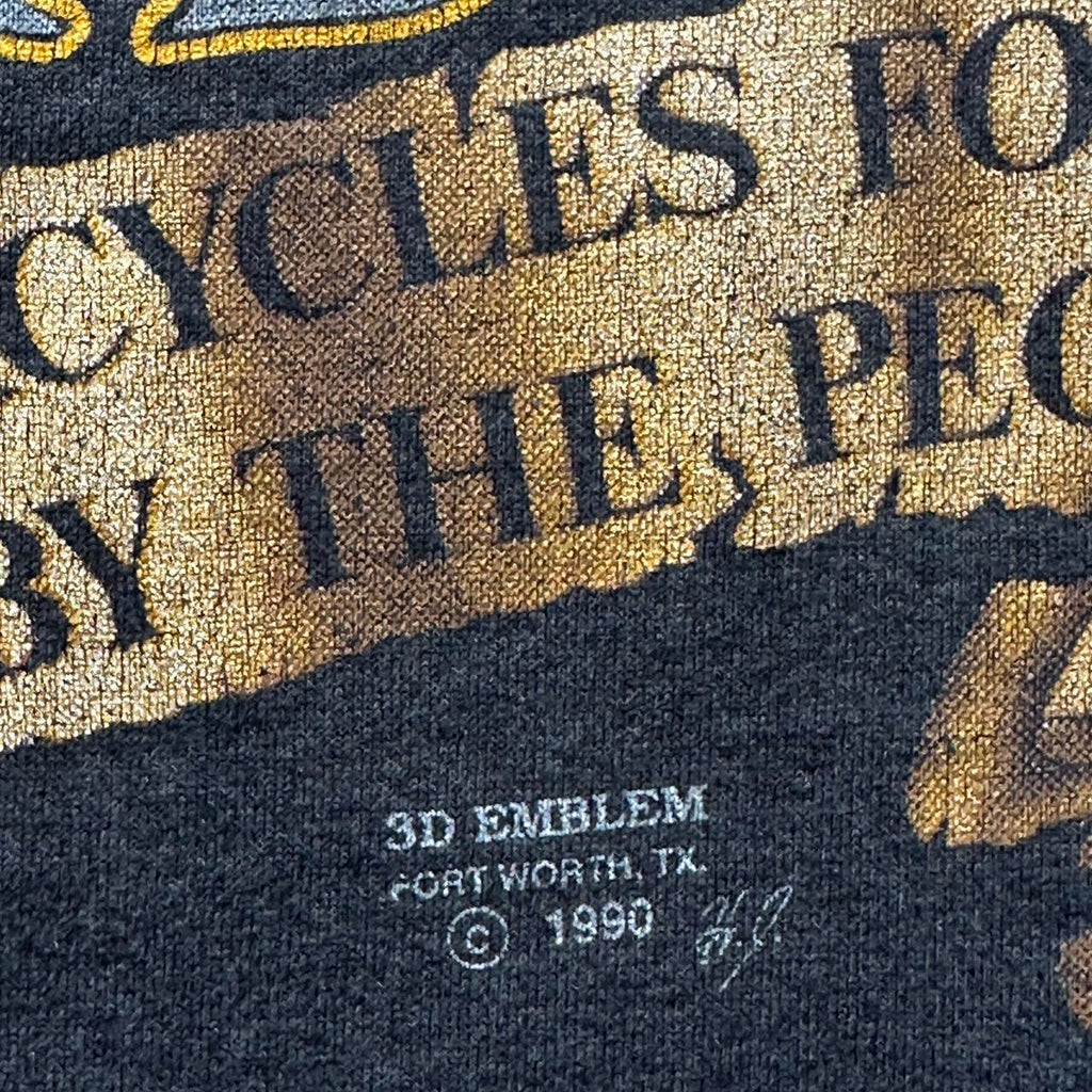 Black Harley Davidson 3D Emblem Rare 90’s Vintage T-shirt - Medium