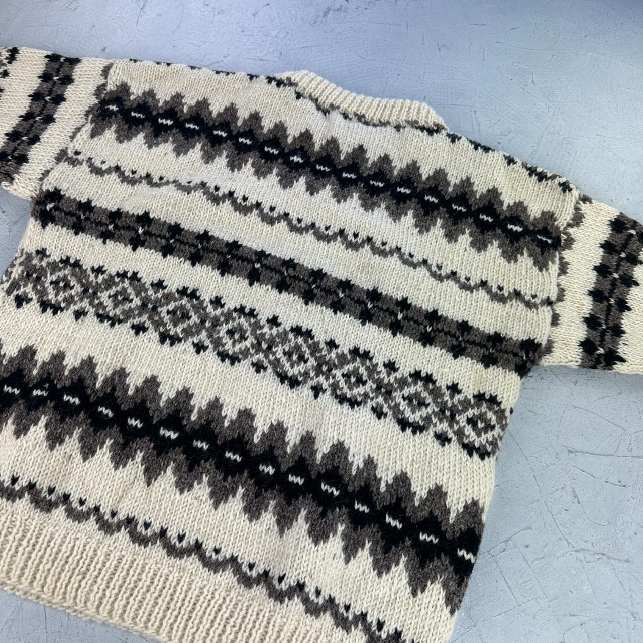 Hand Knit 90's Woollen Nepalese Sweatshirt - XL
