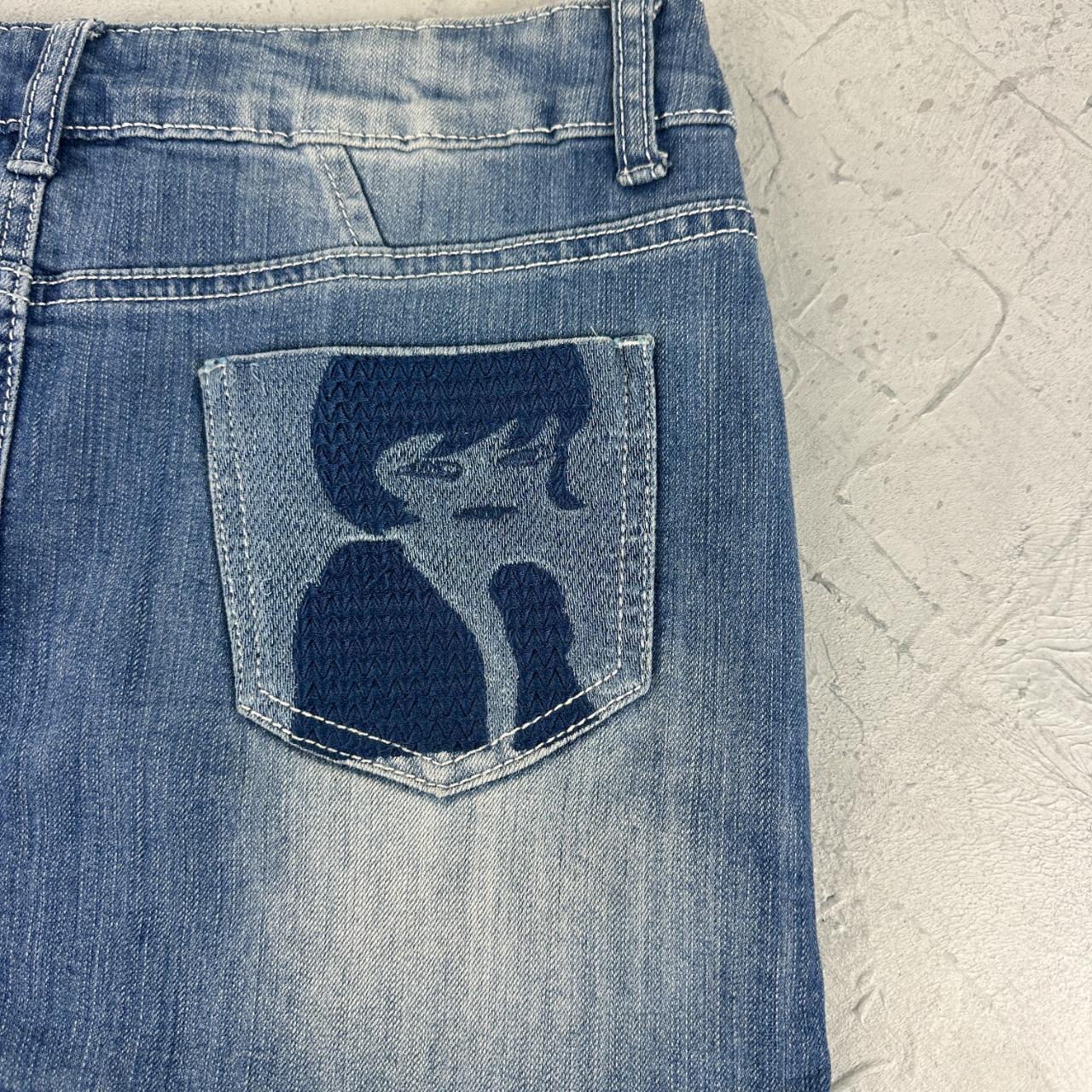 Womens Patty Moon Y2K Denim Mini Skirt - 28” x 12” Small Size 8