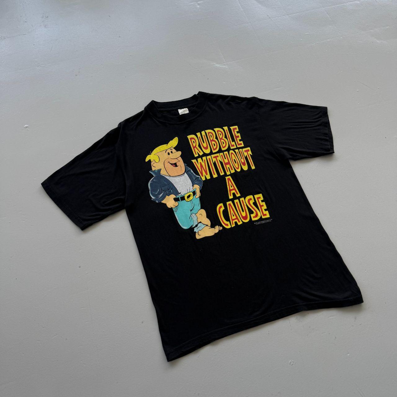 Black Fred Flintstone 90s Vintage Graphic T-Shirt - Large