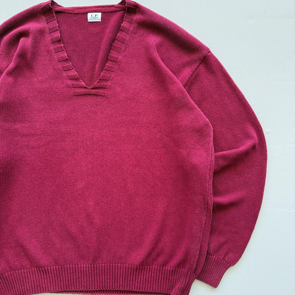 Burgundy C.P Company Chenille 90's Vintage Sweatshirt - XL