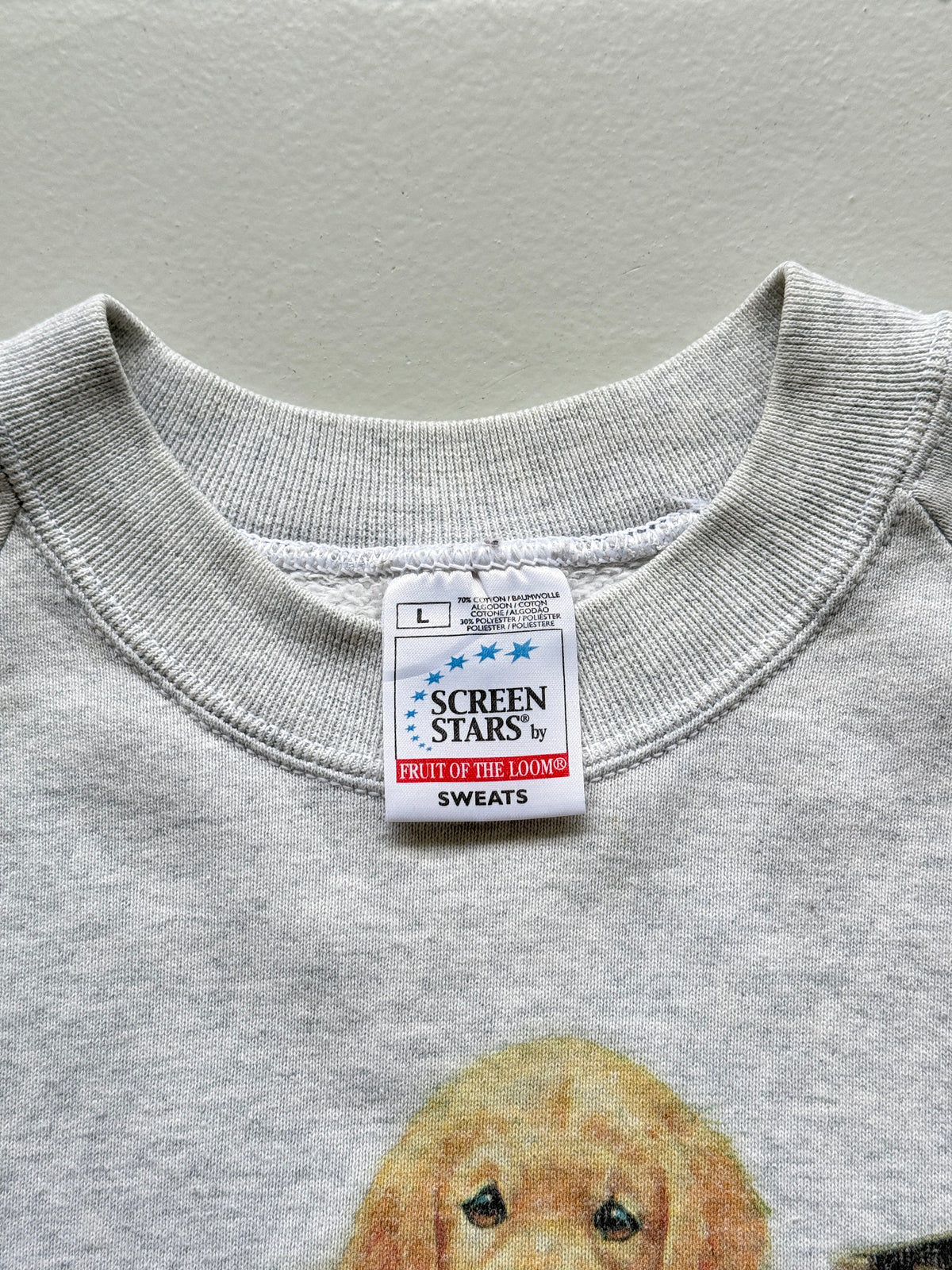 Grey Hunting Dogs Raglan 90's Vintage Graphic Sweatshirt - Medium