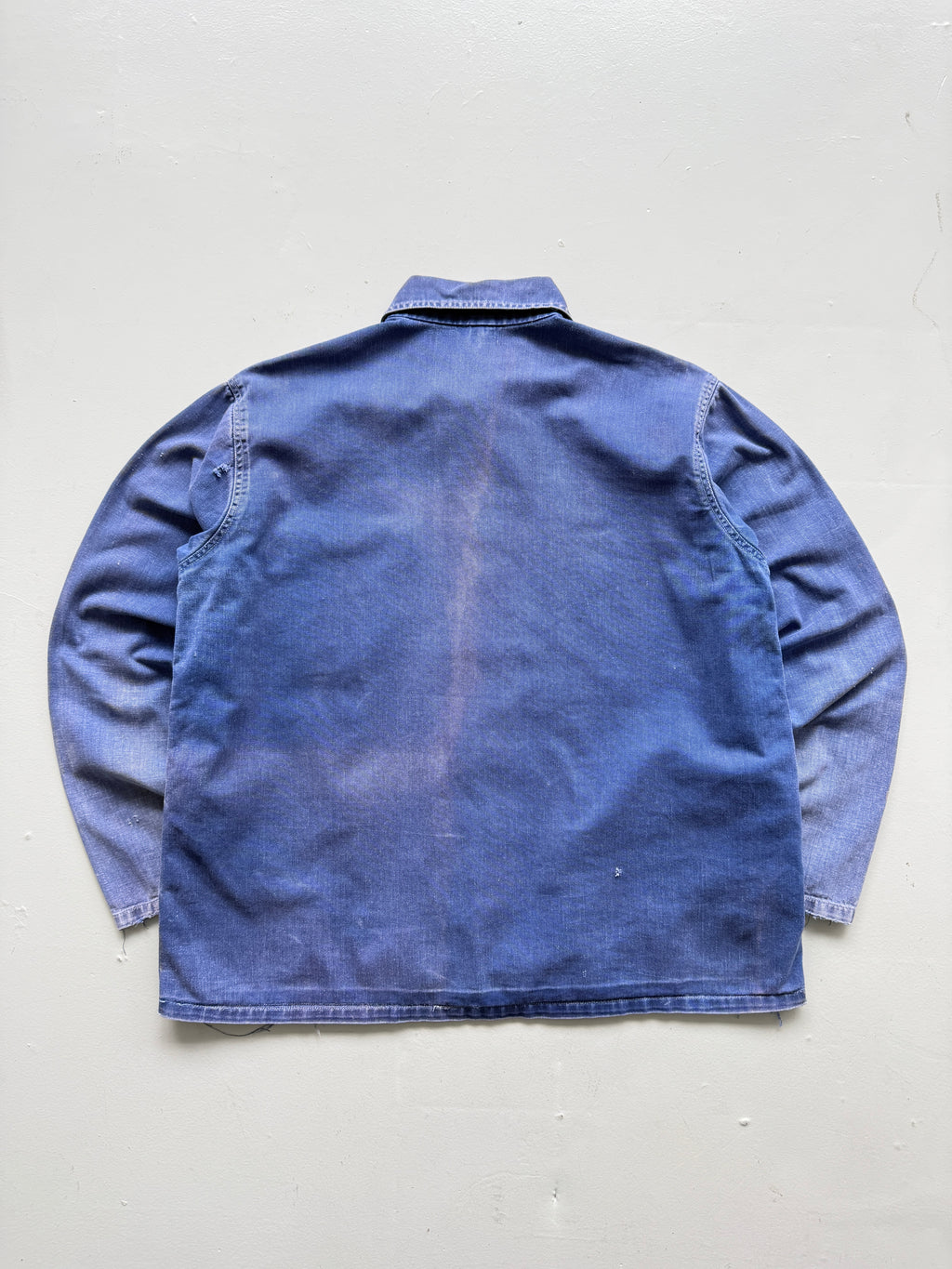 Faded Blue French Vintage Workwear Chore Jacket CH394 - Small