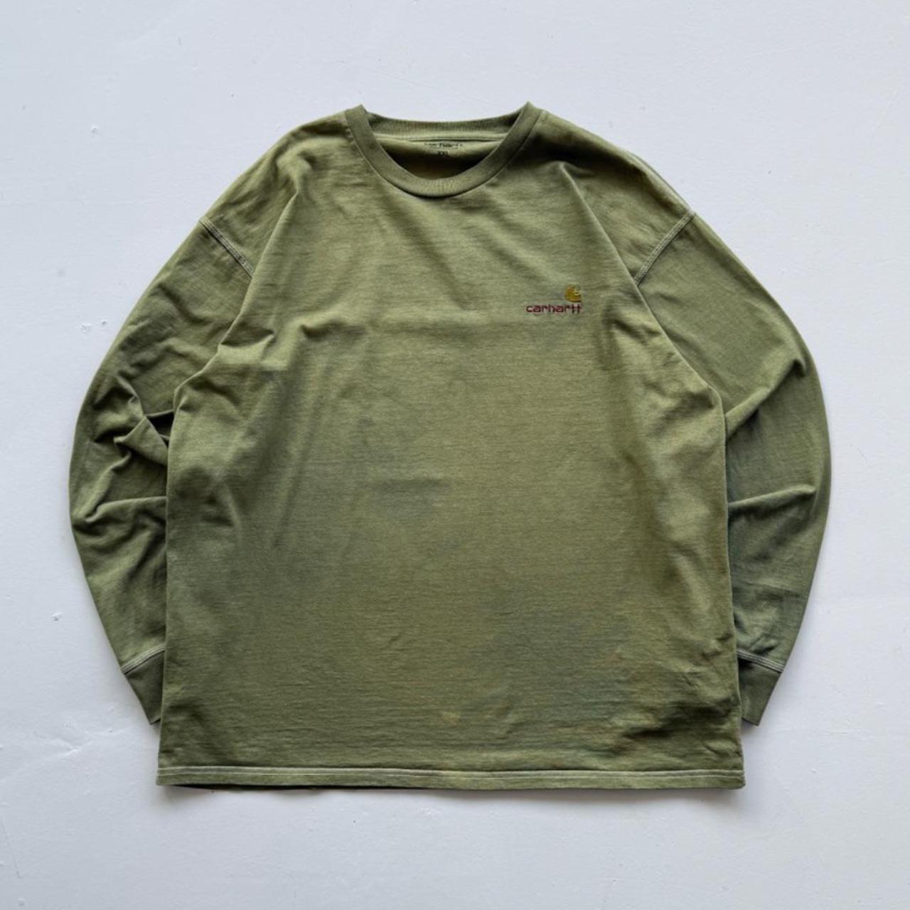 Green Overdyed Carhartt 90's Long Sleeve Vintage T-shirt - XXL