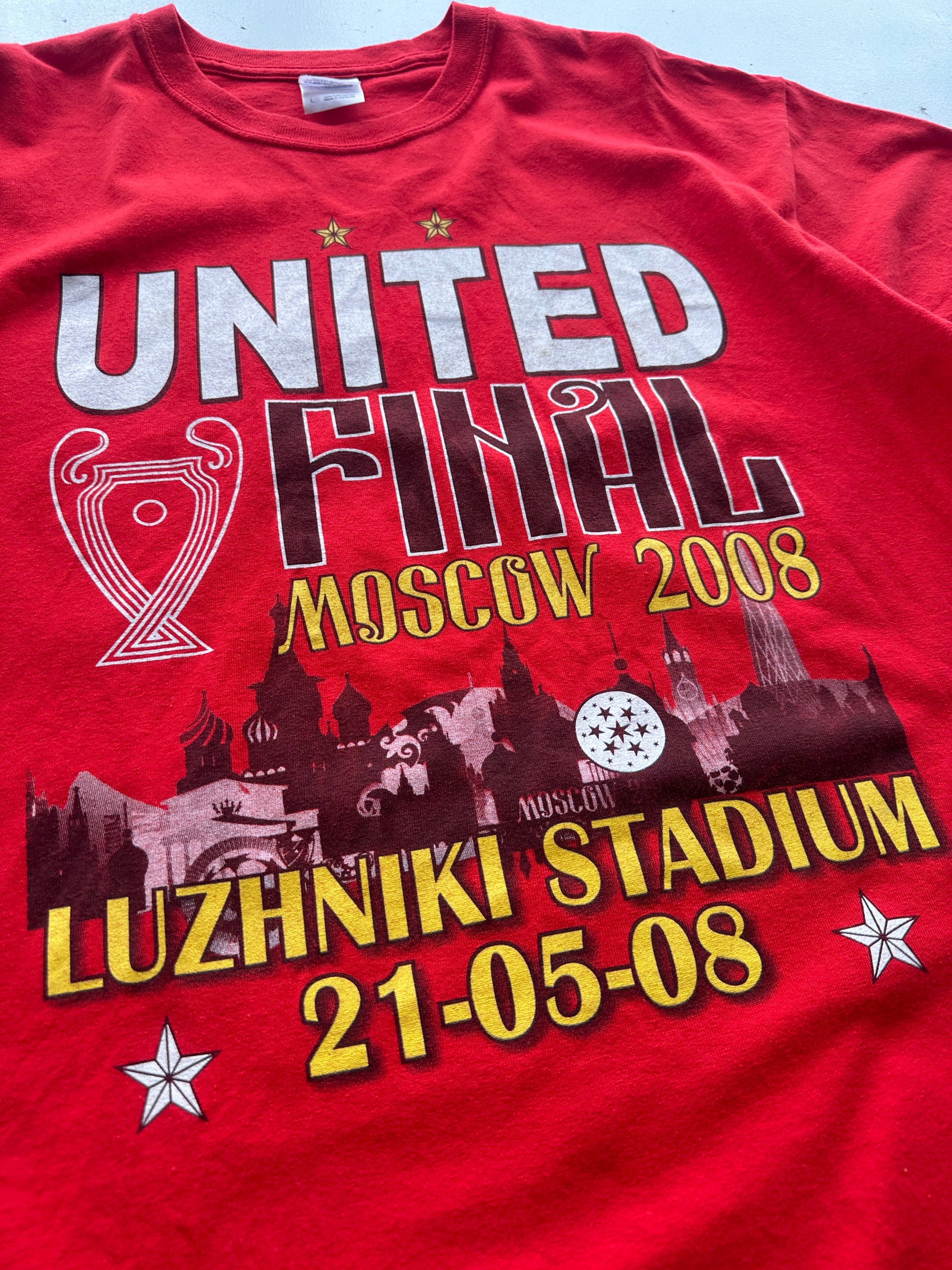 Man United Champions League Final Moscow 2008 Vintage T-Shirt - Large