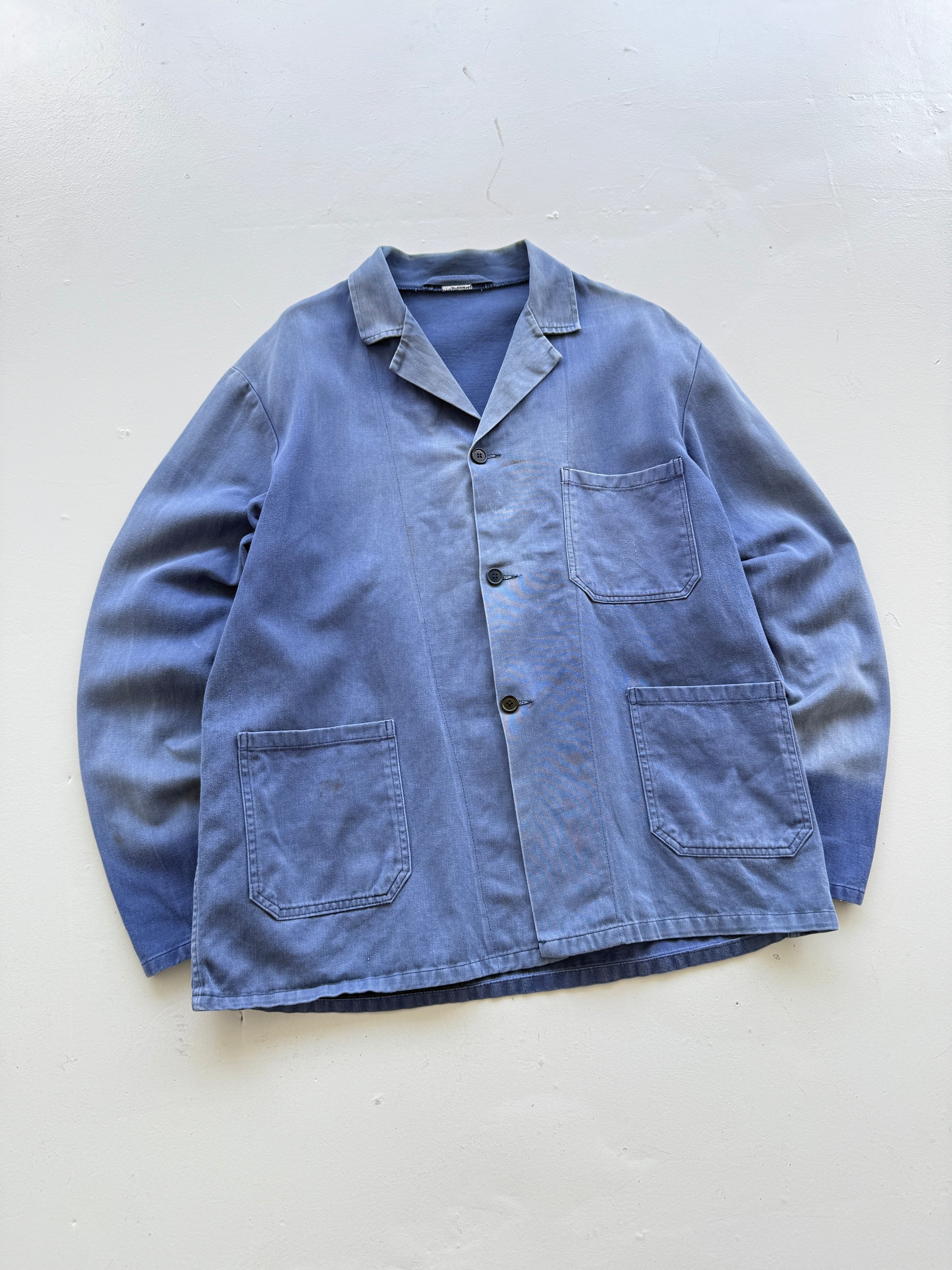 Faded Blue French Vintage Workwear Chore Jacket CH369 - XL