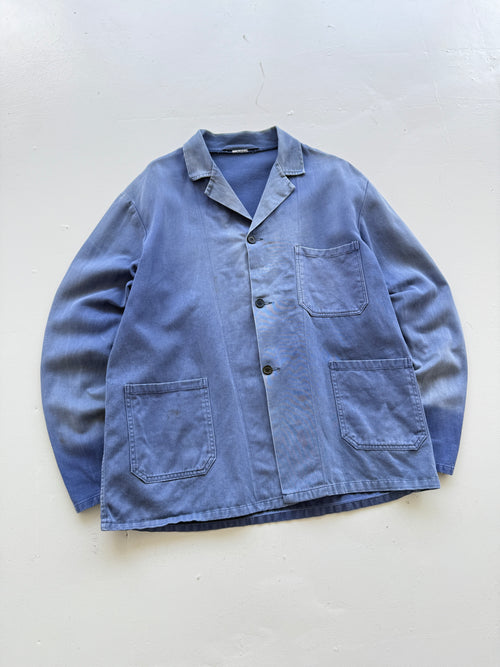Faded Blue French Vintage Workwear Chore Jacket CH369 - XL