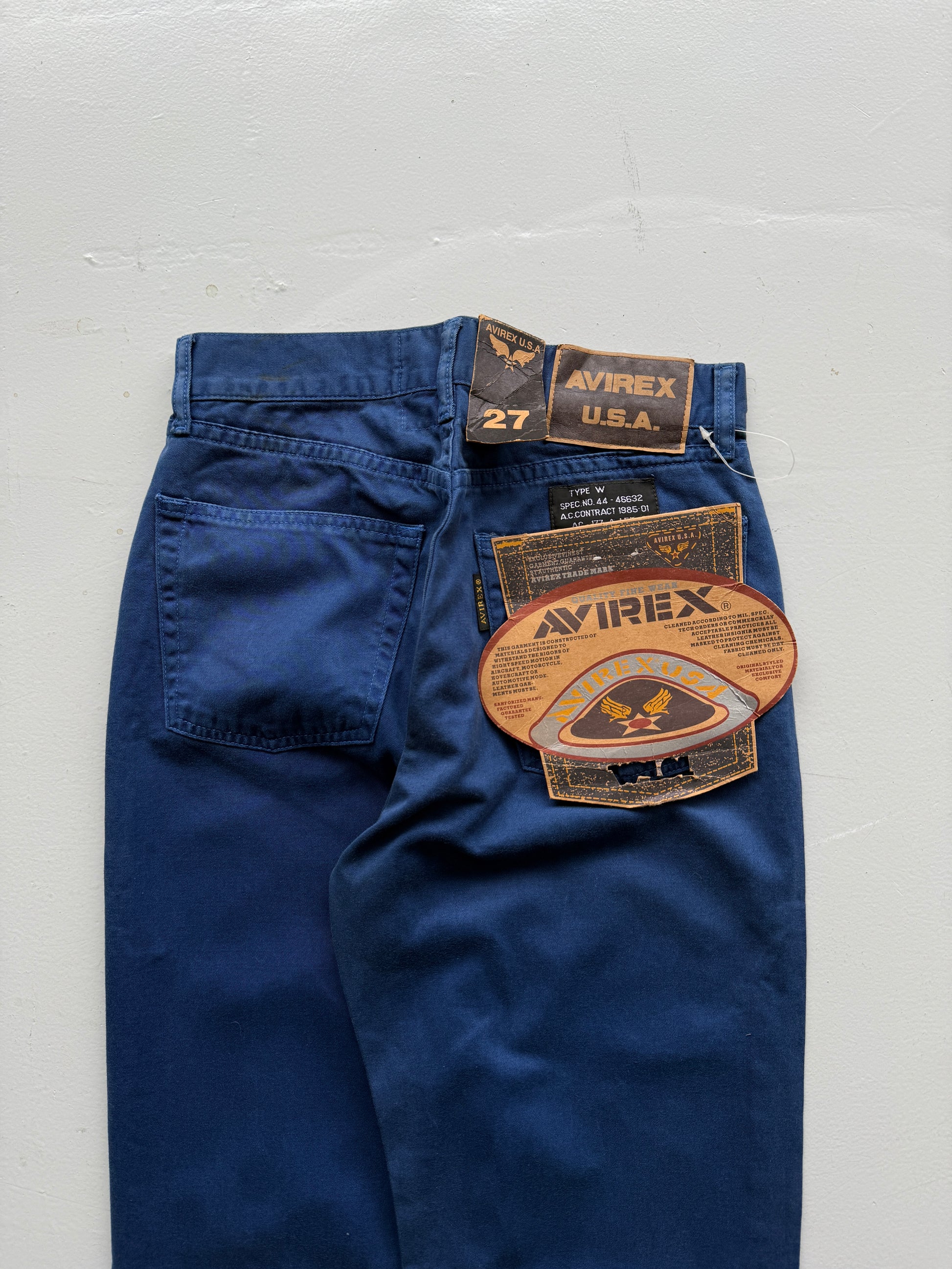 Blue Avirex Deadstock 00's Vintage High Waisted Jeans - W27 x L31.5