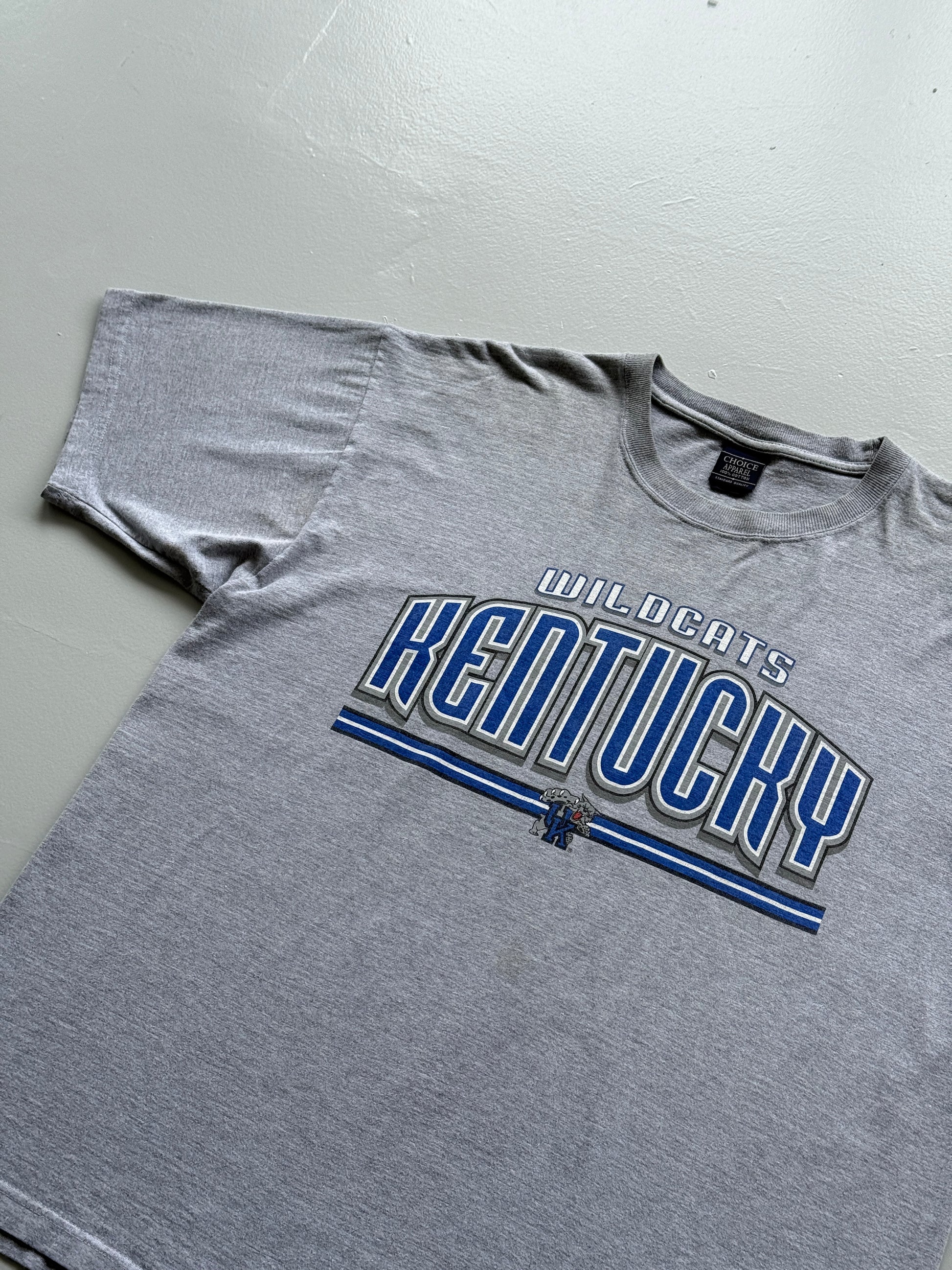 Grey Wildcats Kentucky 00's Vintage Collage Basketball T-Shirt - XL