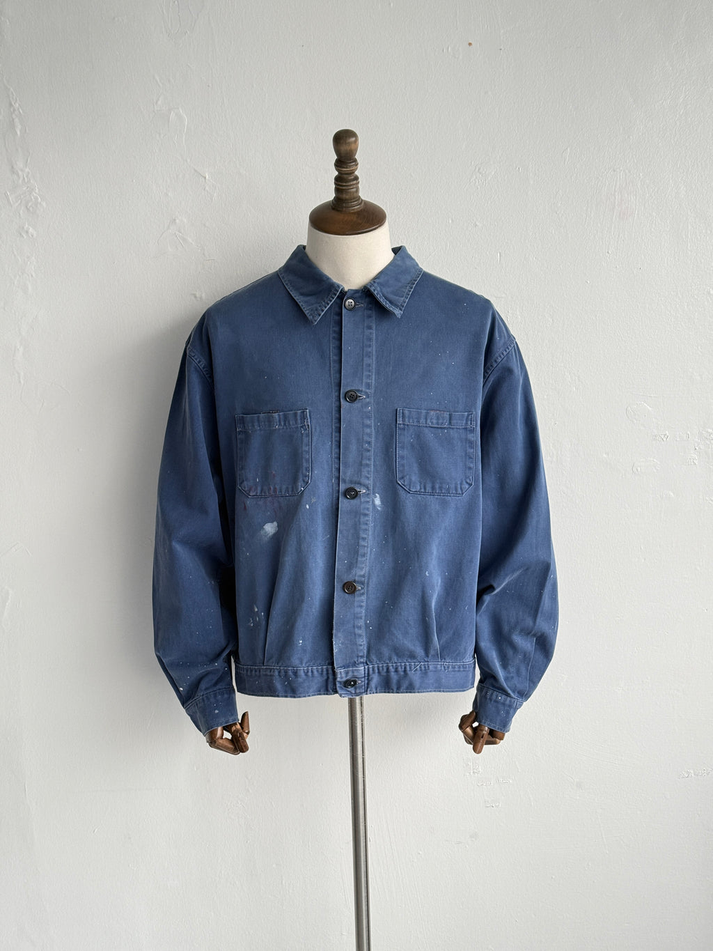 Blue French 1970's Vintage Workwear Chore Jacket CH547 - Large