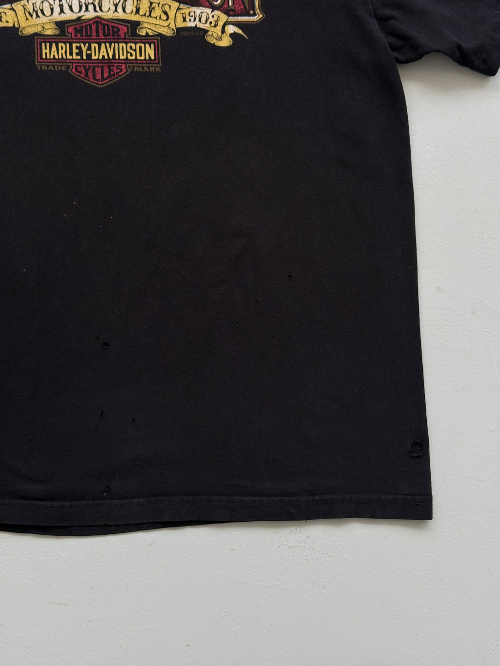 Black Harley Davidson 00's Vintage Y2K Thrashed Graphic T-Shirt - XL