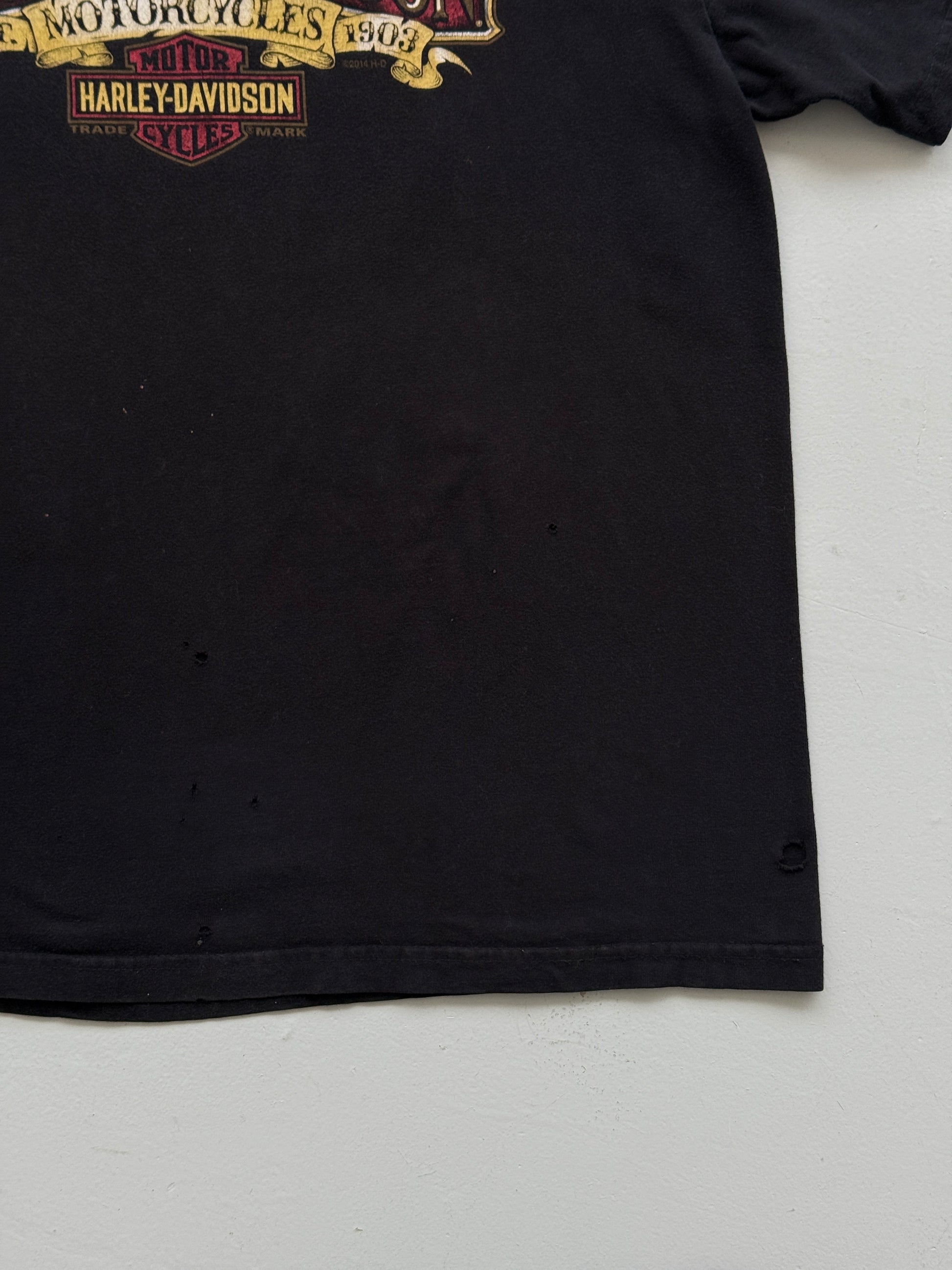 Black Harley Davidson 00's Vintage Y2K Thrashed Graphic T-Shirt - XL