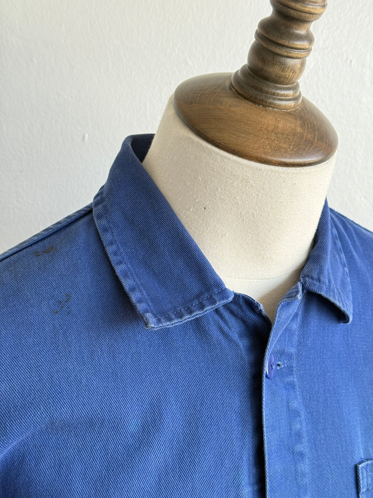 Thrashed Blue French 70's/80's Vintage Workwear Chore Jacket CH503 - Medium