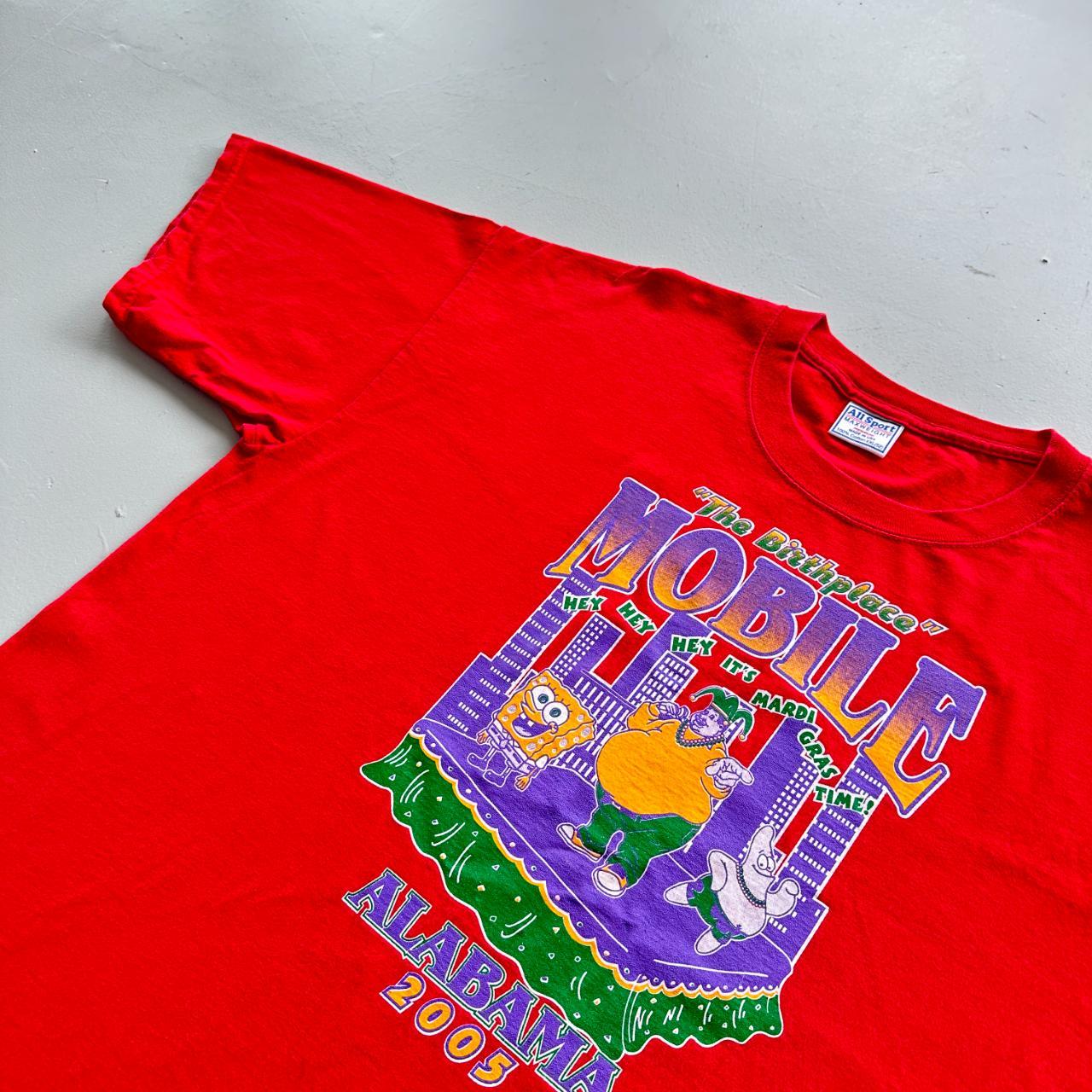 Red Novelty Cartoon Sponge-Bob Vintage 90's T-shirt - 2XL