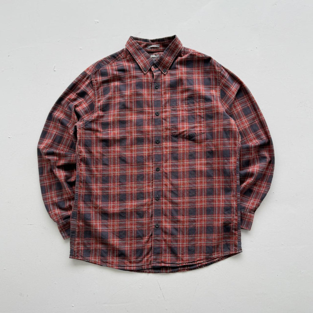 Red and Blue Checkered Eddie Bauer 90s Vintage Flannel Shirt - Large