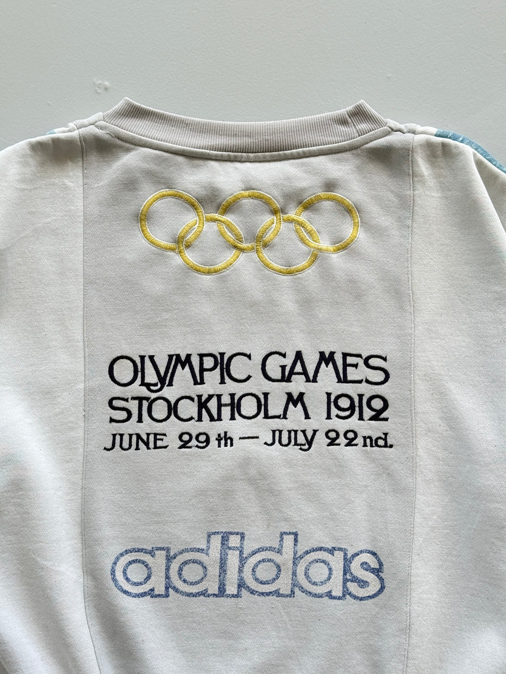 White Adidas 70's Vintage Munich Olympics Graphic Sweatshirt Jumper - Medium